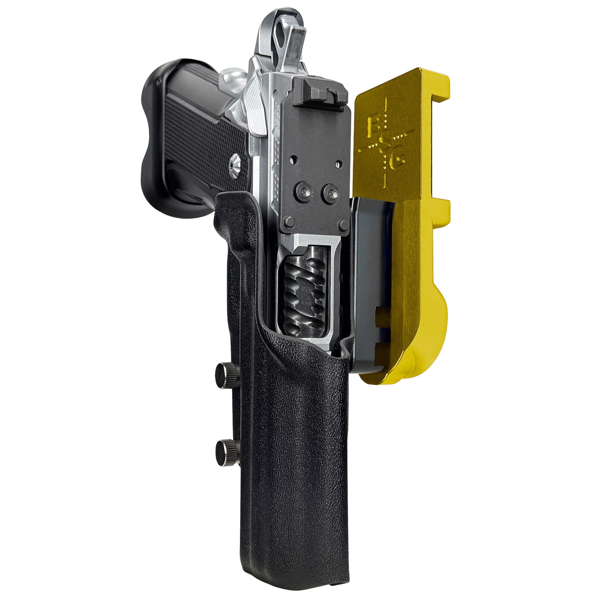 Fusion Firearms XP Comp IPSC/USPA Quick Mount Holster with 24K Gold Belt Attachment, Black Holster Shell