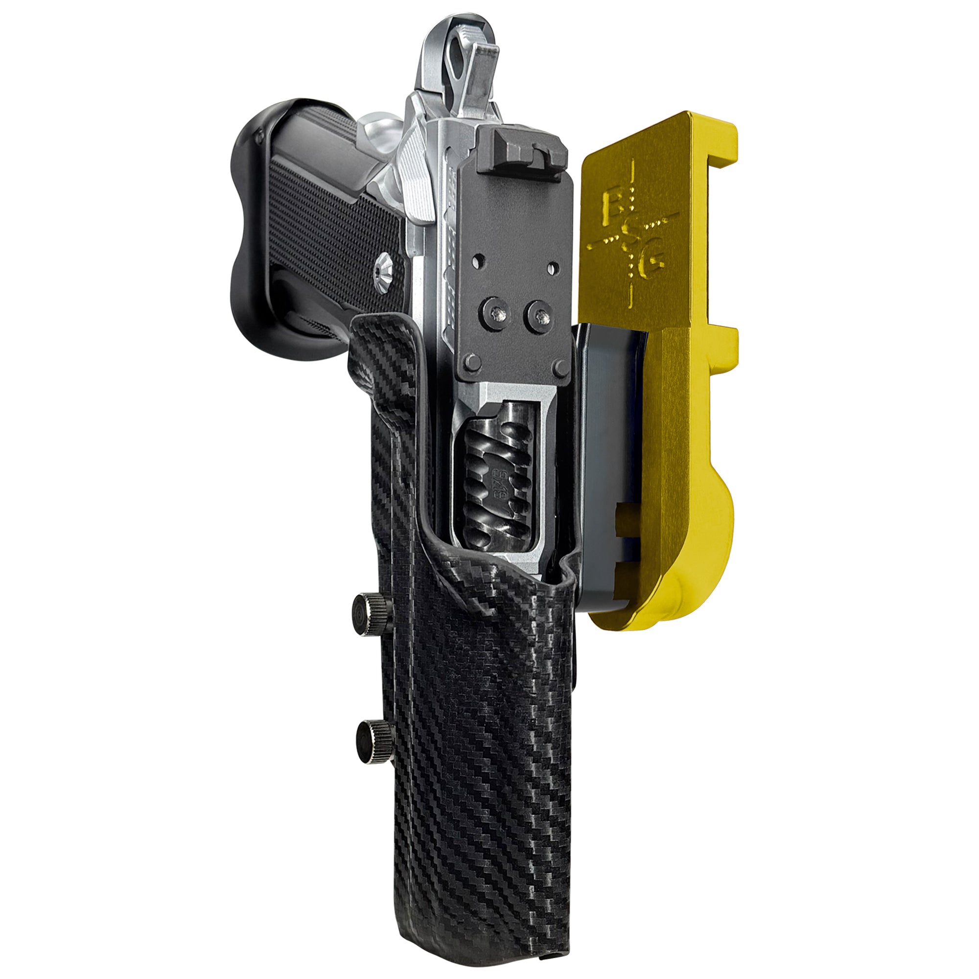 Fusion Firearms XP Comp IPSC/USPA Quick Mount Holster with 24K Gold Belt Attachment, Carbon Fiber Holster Shell