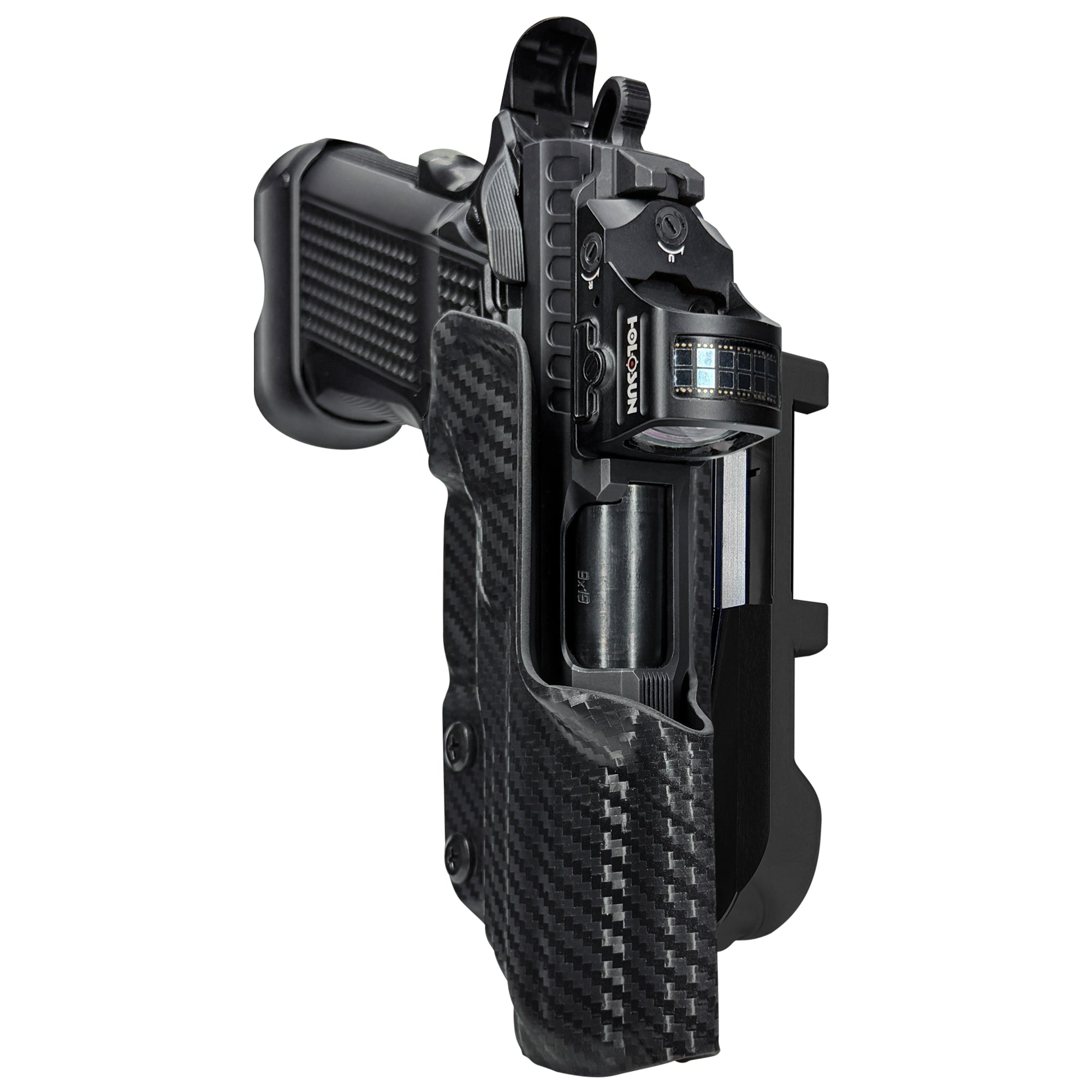 Fusion Firearms XP Pro IDPA Quick Mount Holster with Black Belt Attachment, Carbon Fiber Holster Shell