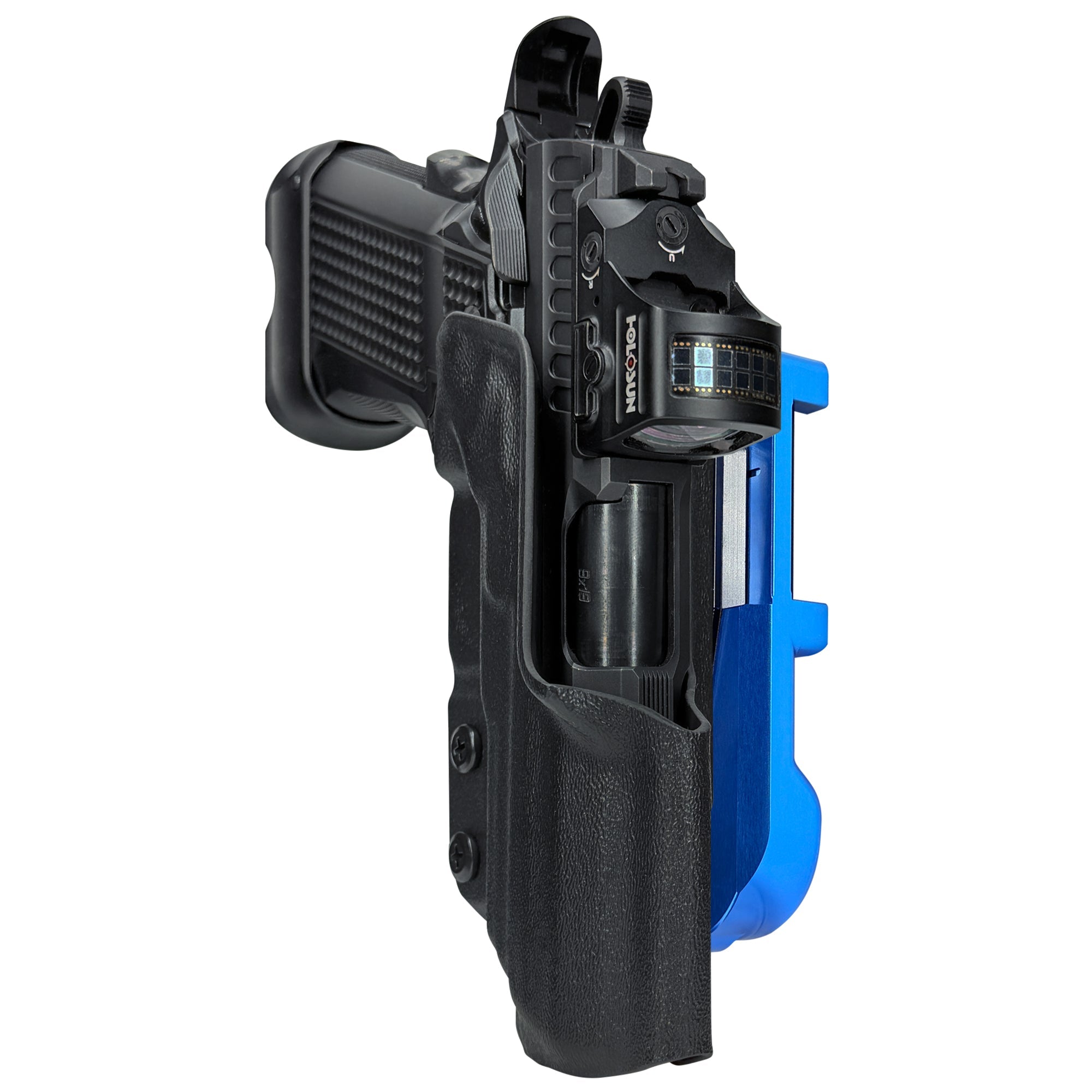 Fusion Firearms XP Pro IDPA Quick Mount Holster with Blue Belt Attachment, Black Holster Shell