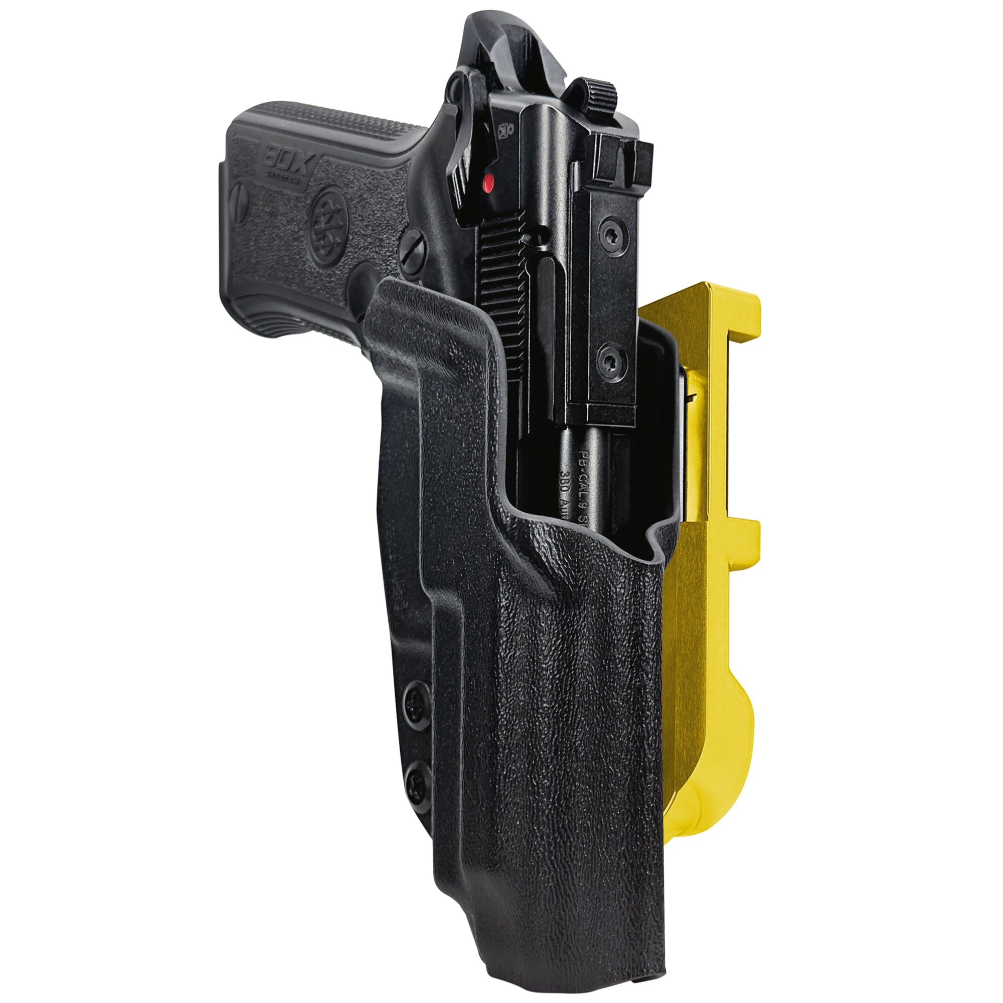 Beretta 80X Cheetah IDPA Quick Mount Holster with 24K Gold Belt Attachment, Black Holster Shell