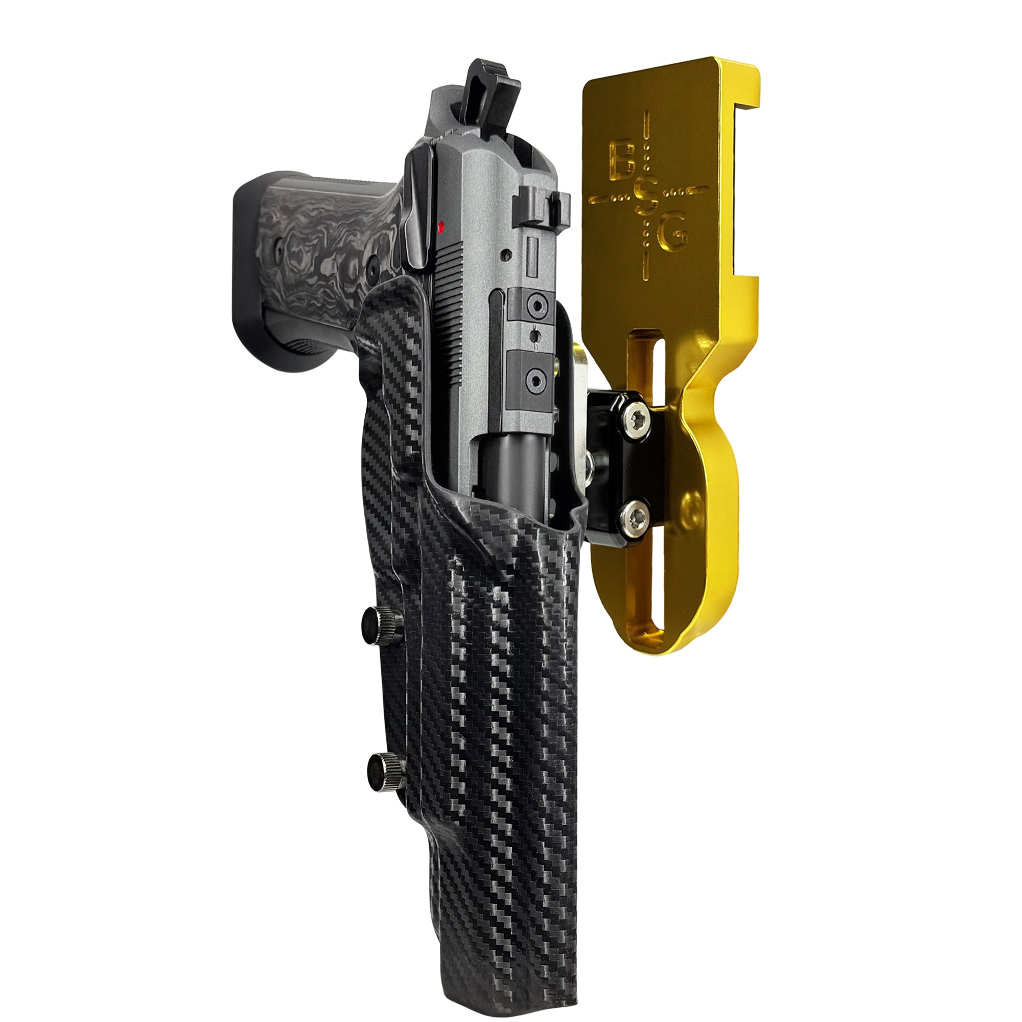 Beretta 92XI SAO Gara/Corsa 24K Gold Pro Ball Joint Competition Holster