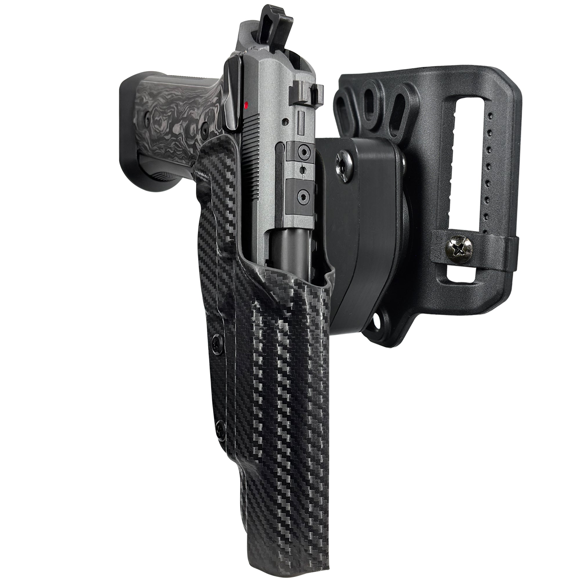 Beretta 92XI SAO Gara/Corsa Quick Release Belt Loop Holster in Carbon Fiber