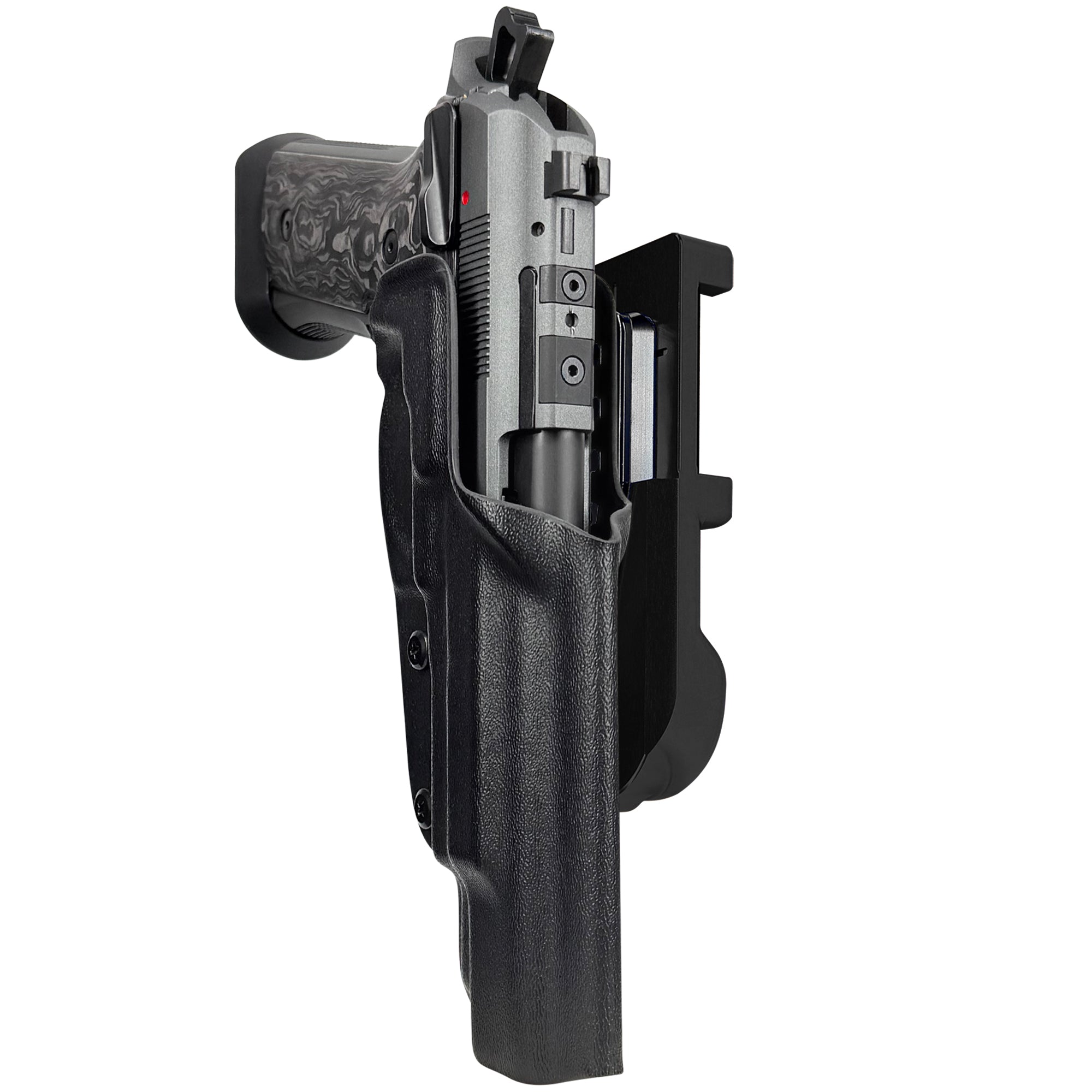 Beretta 92XI SAO Gara/Corsa IDPA Quick Mount Holster with Black Belt Attachment, Black Holster Shell