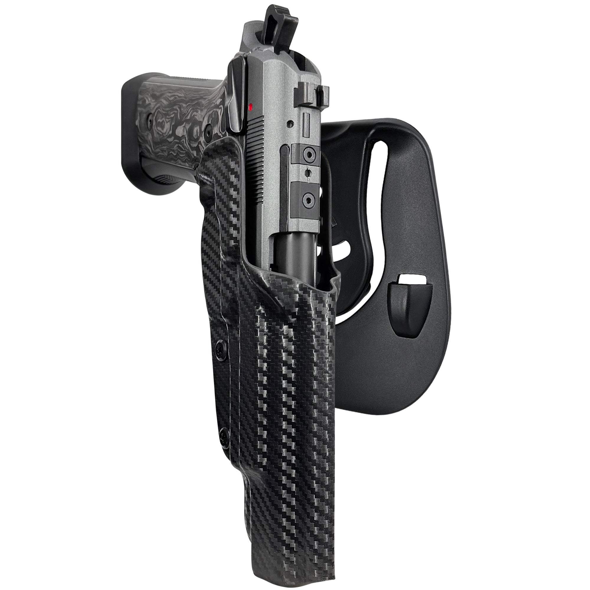Beretta 92XI SAO Gara/Corsa OWB Paddle Holster in Carbon Fiber