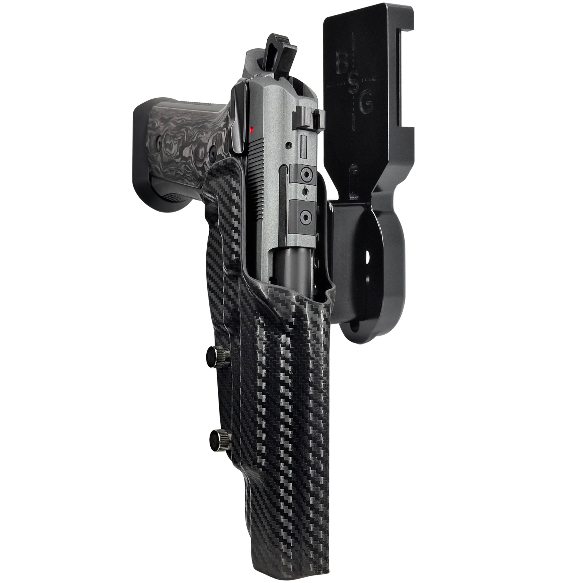 Beretta 92XI SAO Gara/Corsa Pro Heavy Duty Competition Holster in Black / Carbon Fiber