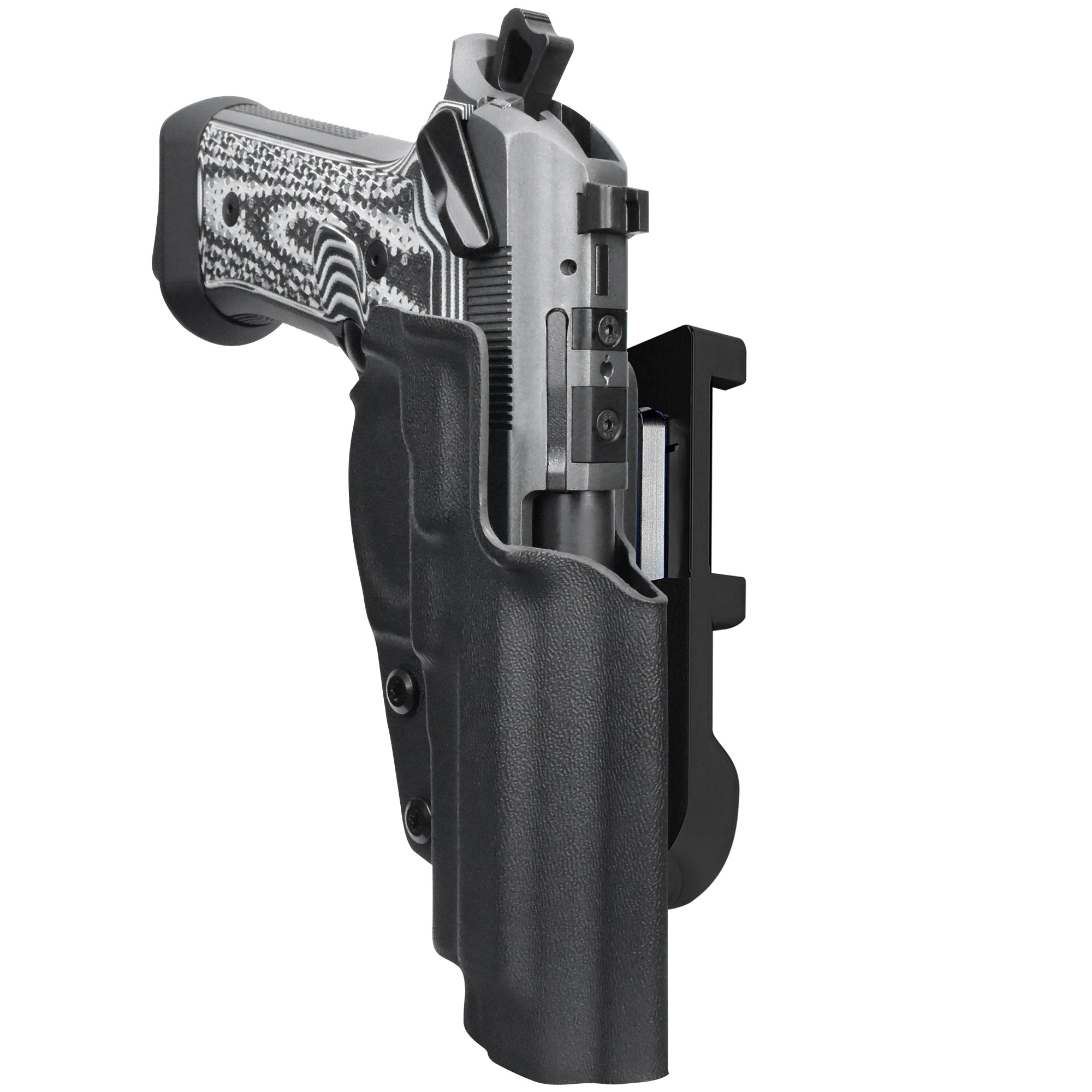 Beretta 92XI IDPA Quick Mount Holster with Black Belt Attachment, Black Holster Shell