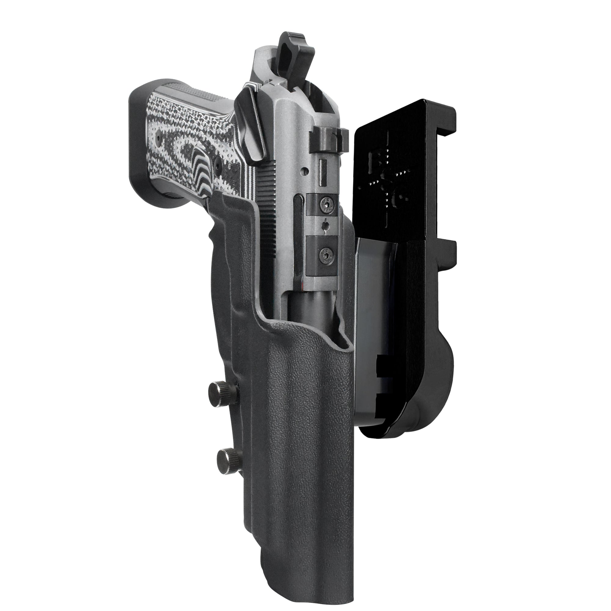 Beretta 92XI IPSC/USPA Quick Mount Holster with Black Belt Attachment, Black Holster Shell