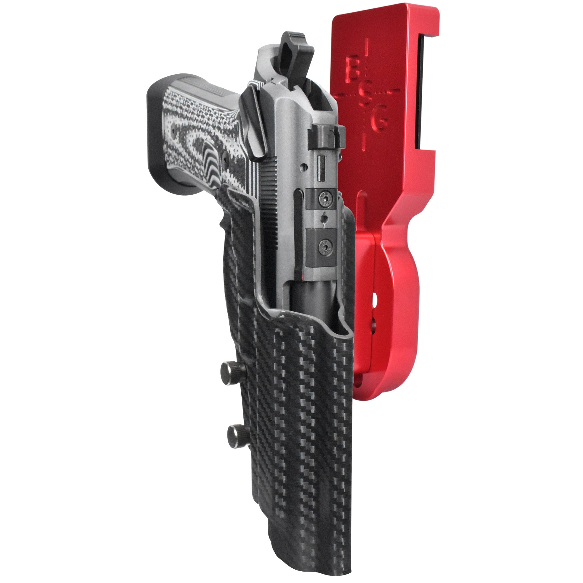 Beretta 92XI Pro Heavy Duty Competition Holster Red / Carbon Fiber