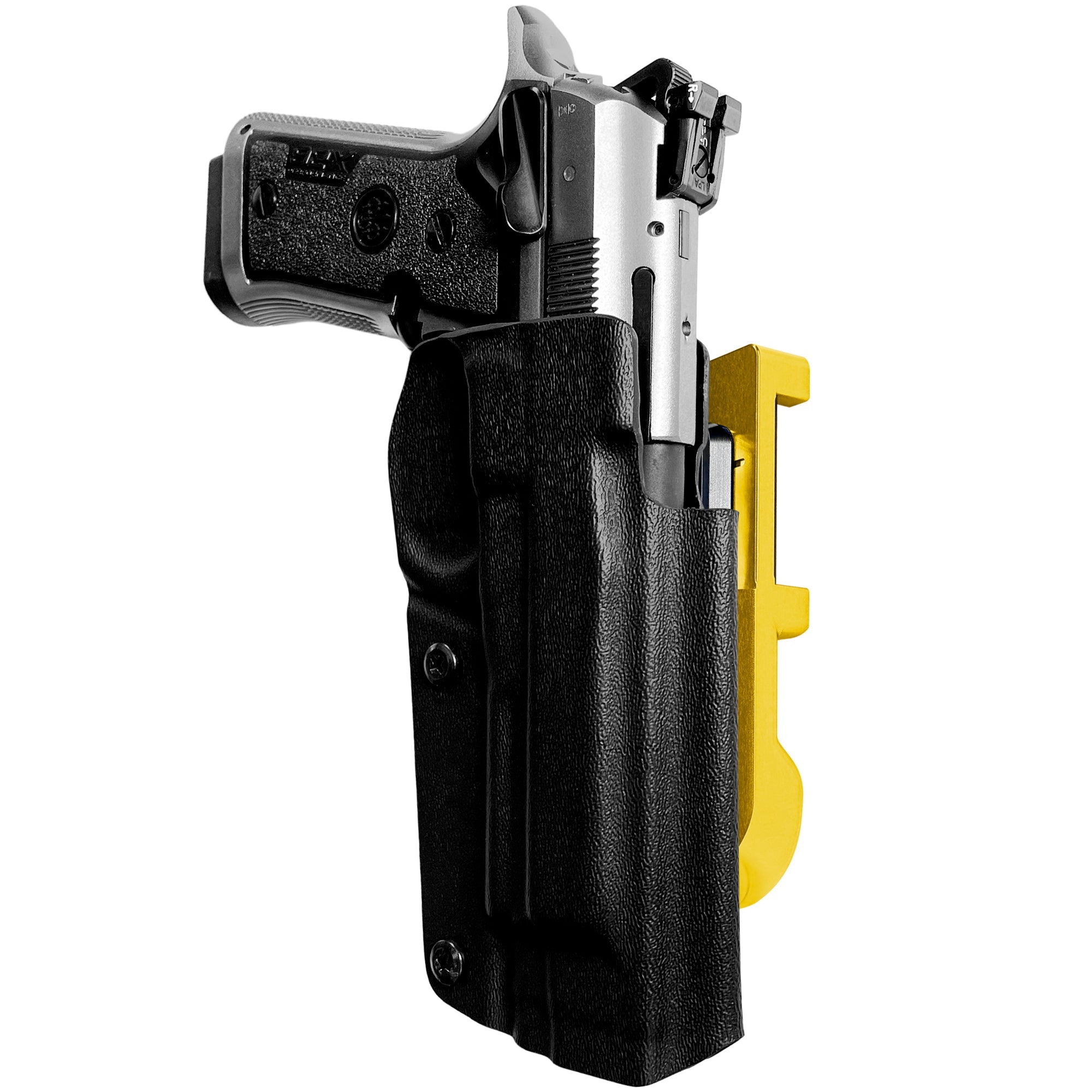 Beretta 92X Perf IDPA Quick Mount Holster with 24K Gold Belt Attachment, Black Holster Shell