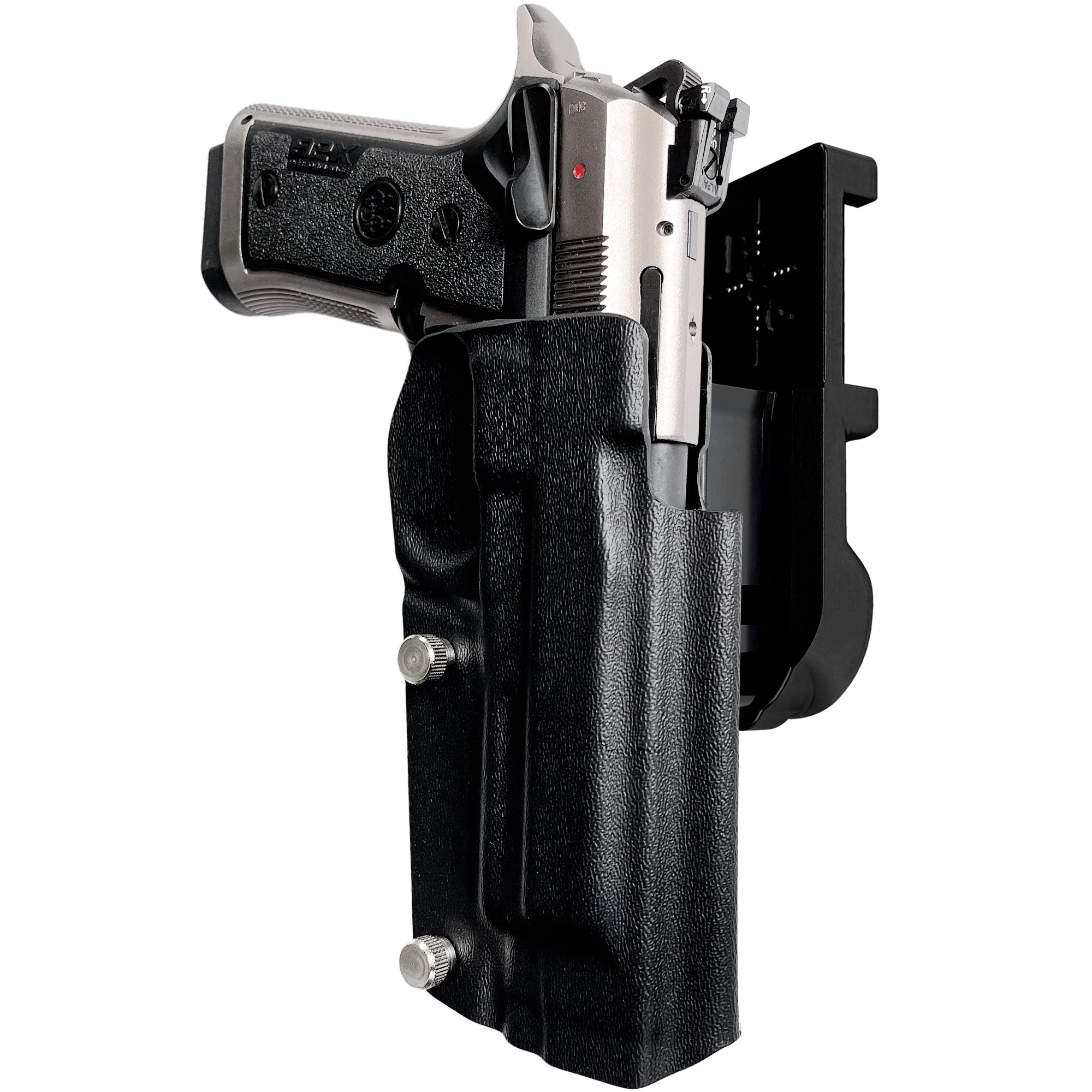 Beretta 92X Perf IPSC/USPA Quick Mount Holster with Black Belt Attachment, Black Holster Shell