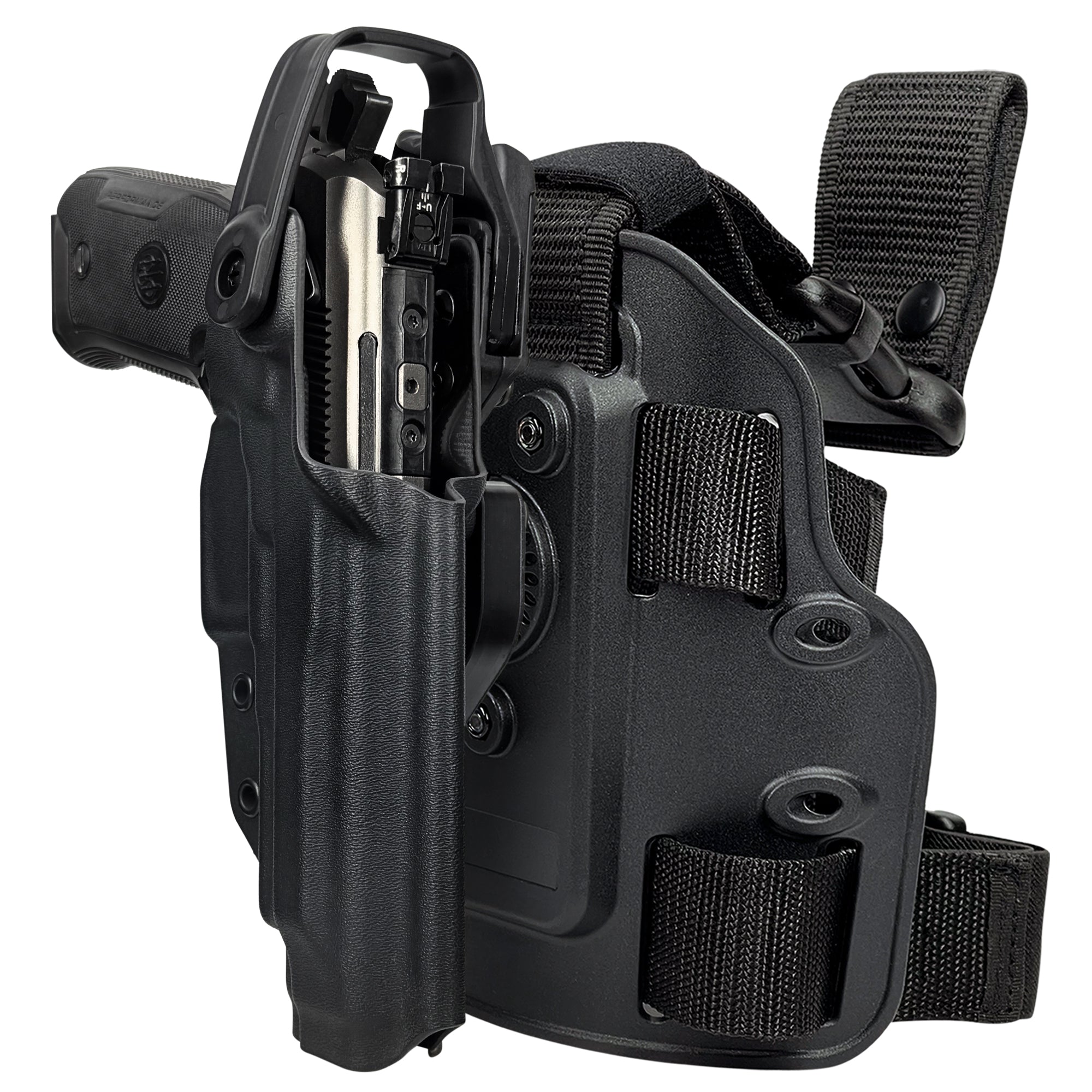 Level II Duty Drop Leg Holster for Beretta 94X Performance in Black