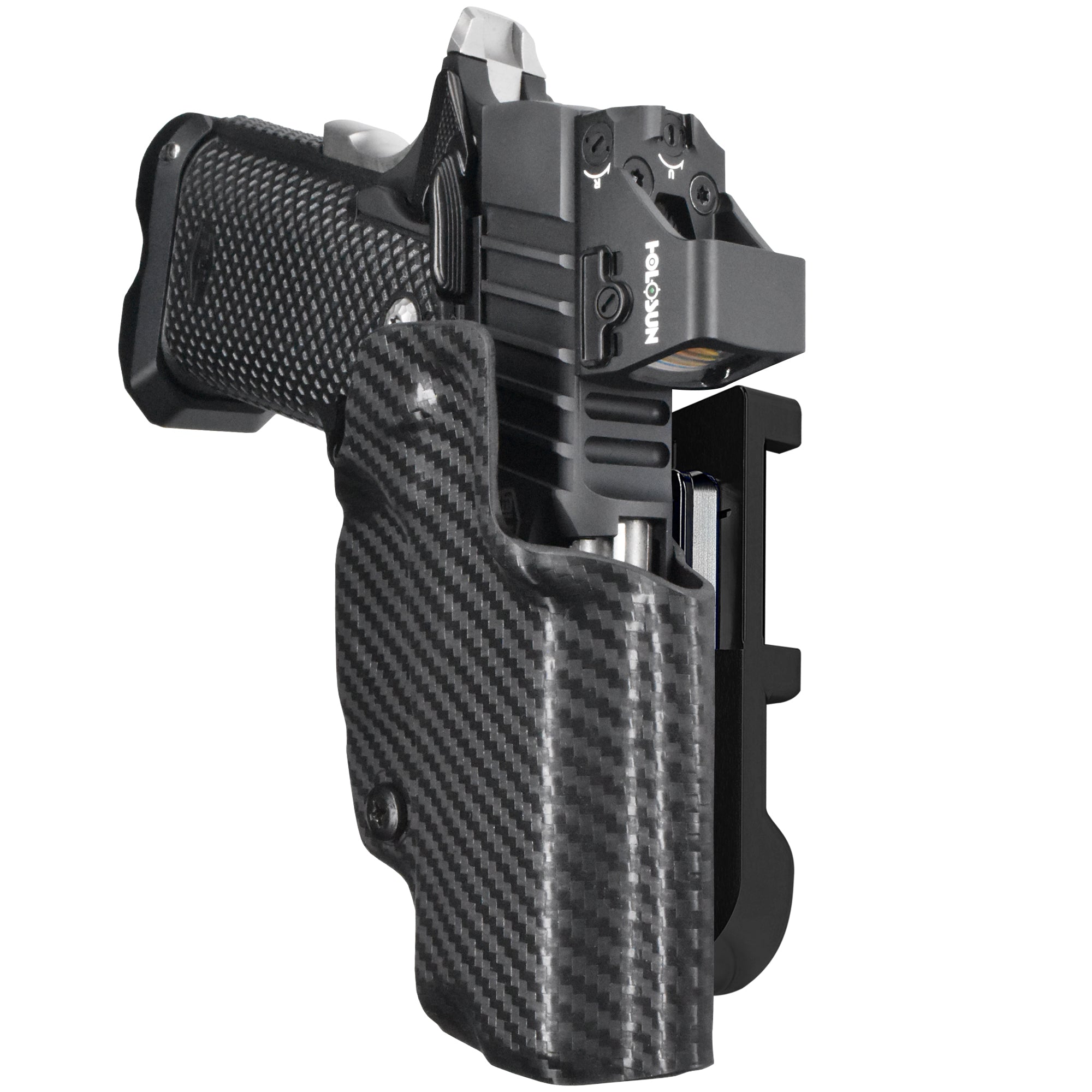 Bul Armory SAS II UL 3.25'' IDPA Quick Mount Holster with Black Belt Attachment, Carbon Fiber Holster Shell