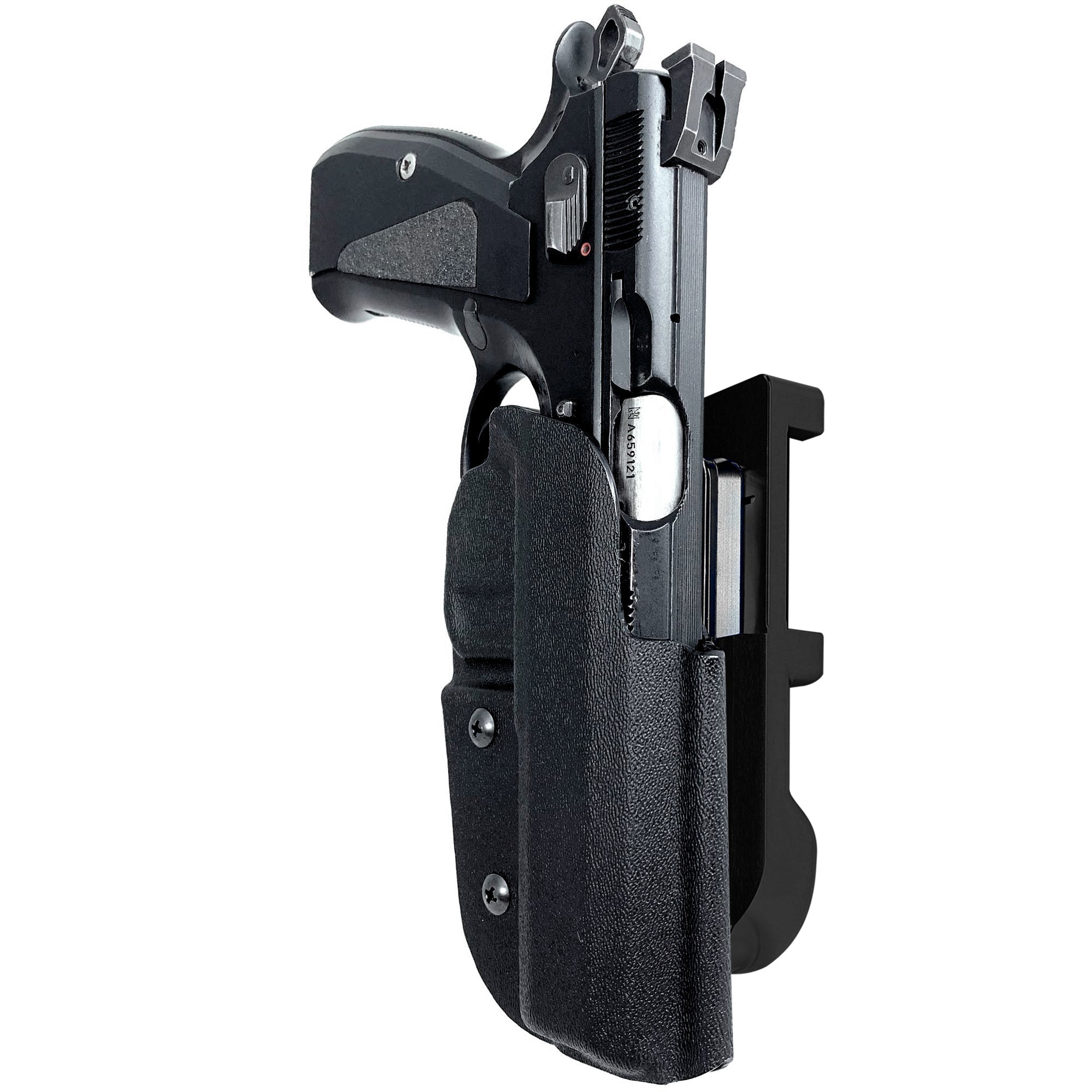 CZ 75 SP-01 IDPA Quick Mount Holster with Black Belt Attachment, Black Holster Shell
