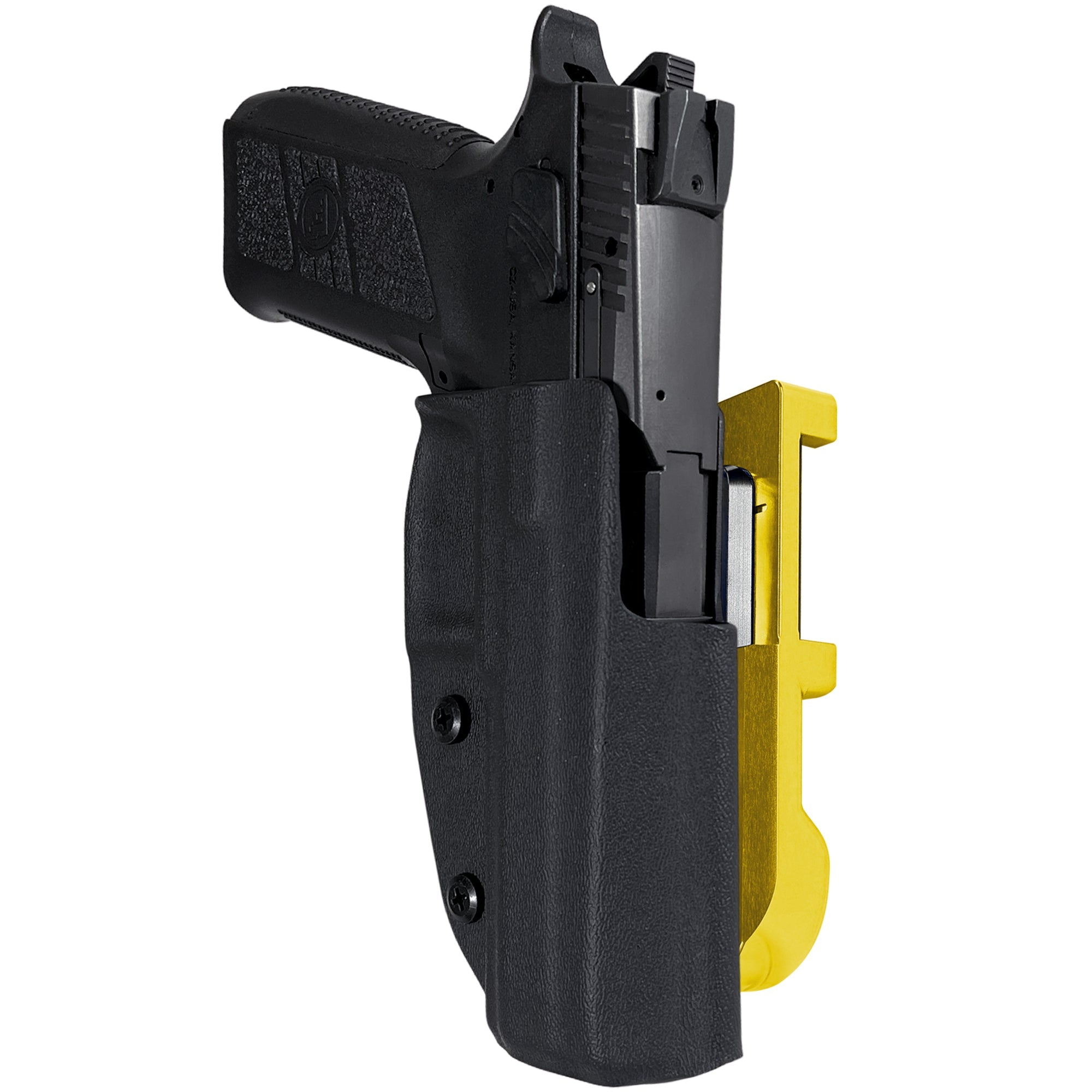 CZ P-09 IDPA Quick Mount Holster with 24K Gold Belt Attachment, Black Holster Shell
