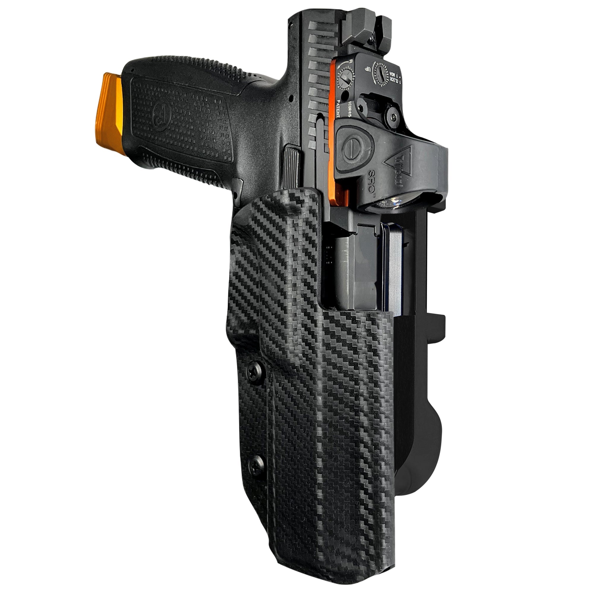 CZ P-10 F IDPA Quick Mount Holster with Black Belt Attachment, Carbon Fiber Holster Shell