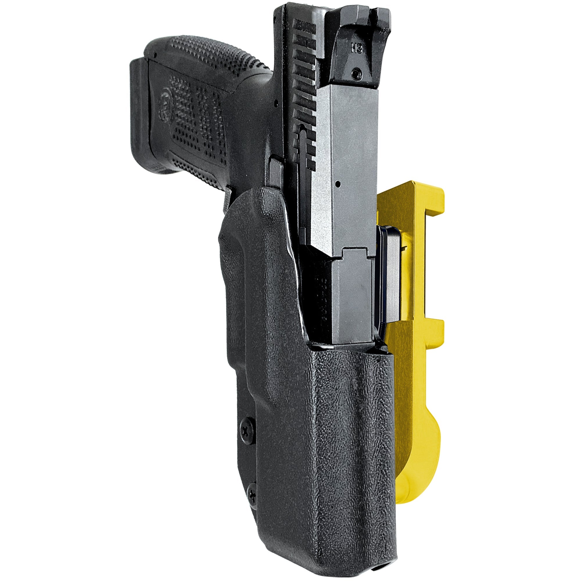 CZ P-10 C IDPA Quick Mount Holster with 24K Gold Belt Attachment, Black Holster Shell