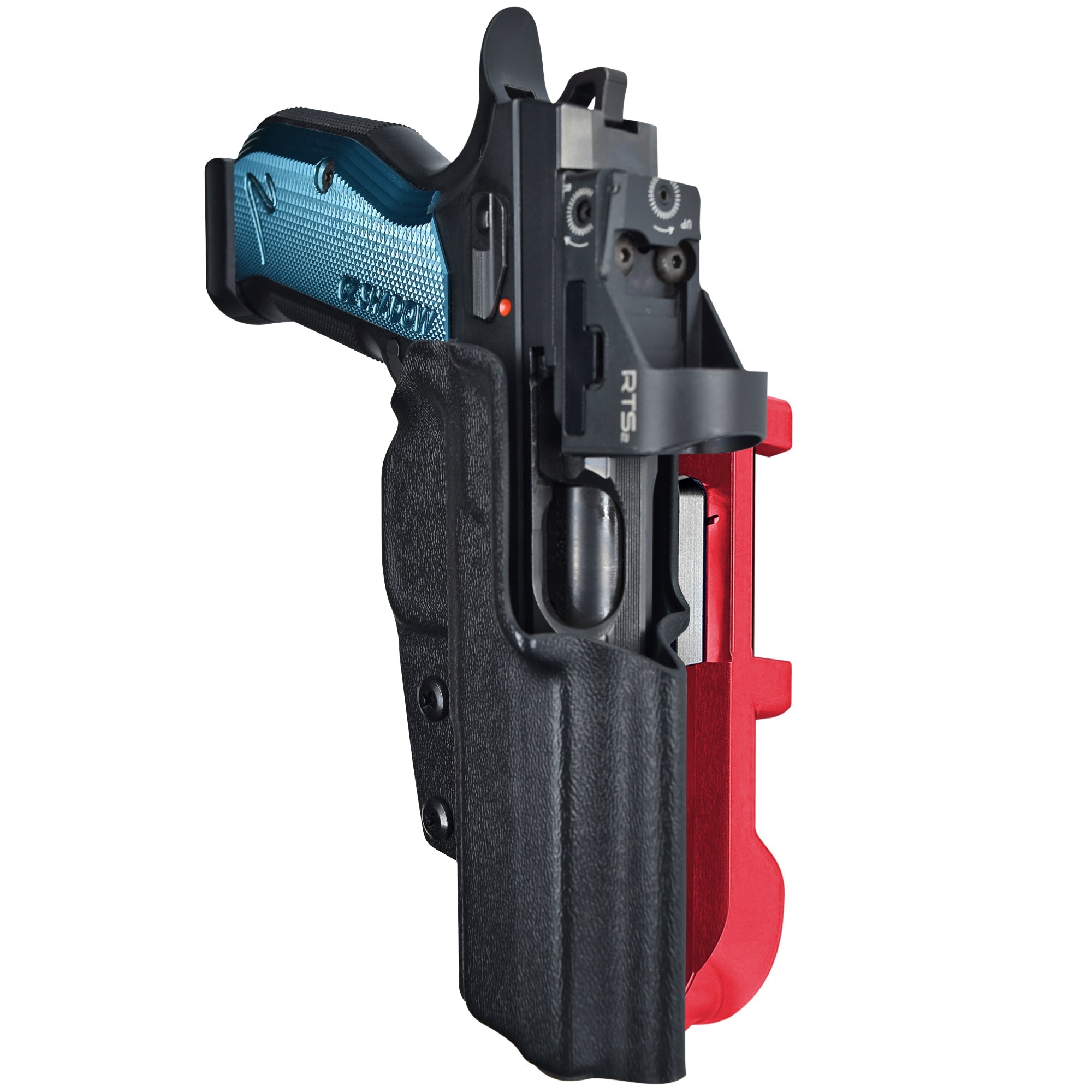 CZ Shadow 2 IDPA Quick Mount Holster with Red Belt Attachment, Black Holster Shell
