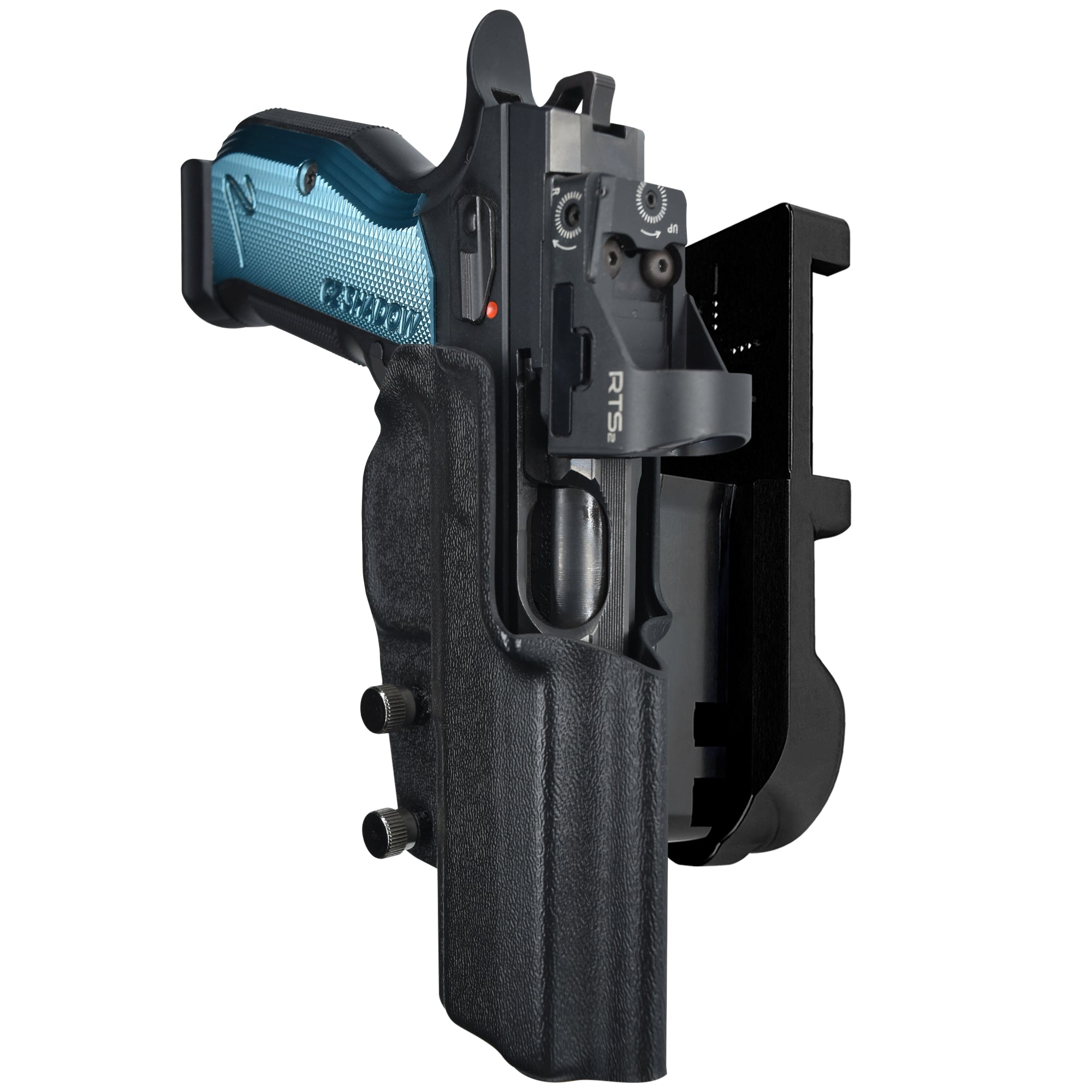 CZ Shadow 2 IPSC/USPA Quick Mount Holster with Black Belt Attachment, Black Holster Shell