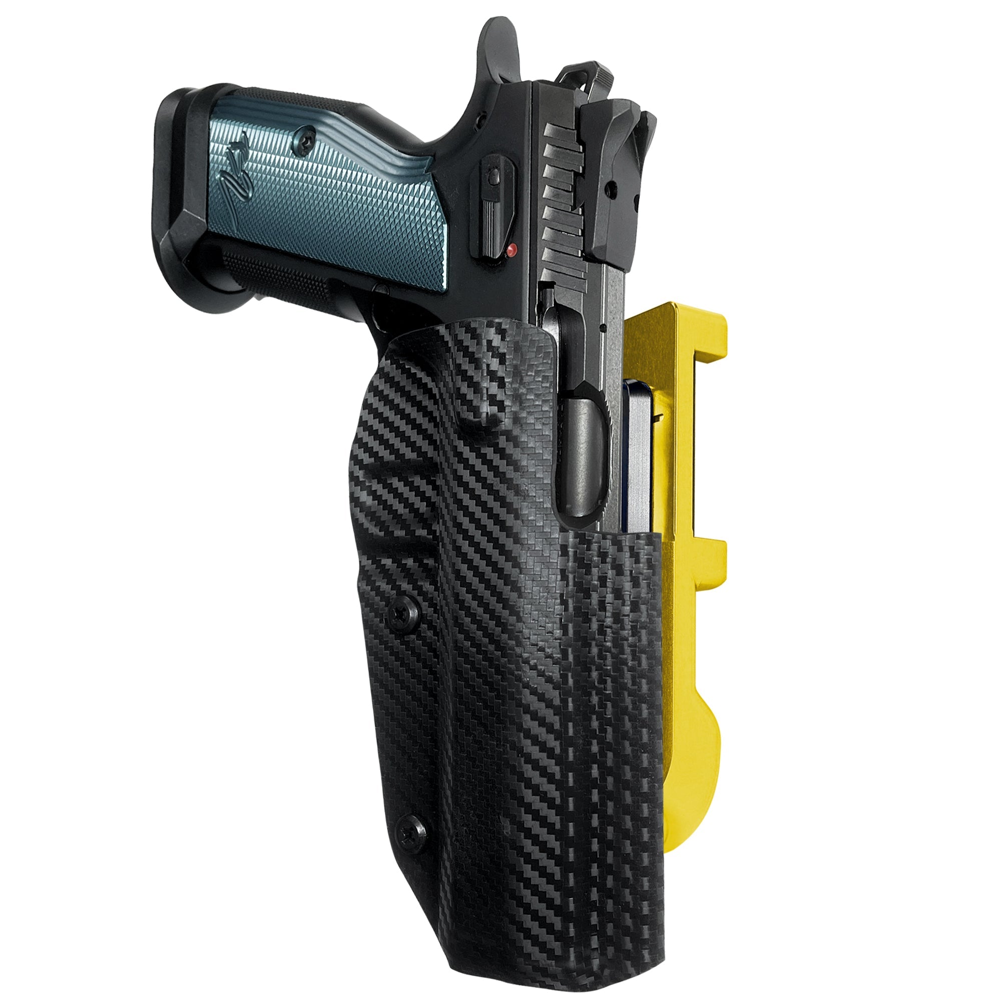 CZ TS2 IDPA Quick Mount Holster with 24K Gold Belt Attachment, Carbon Fiber Holster Shell
