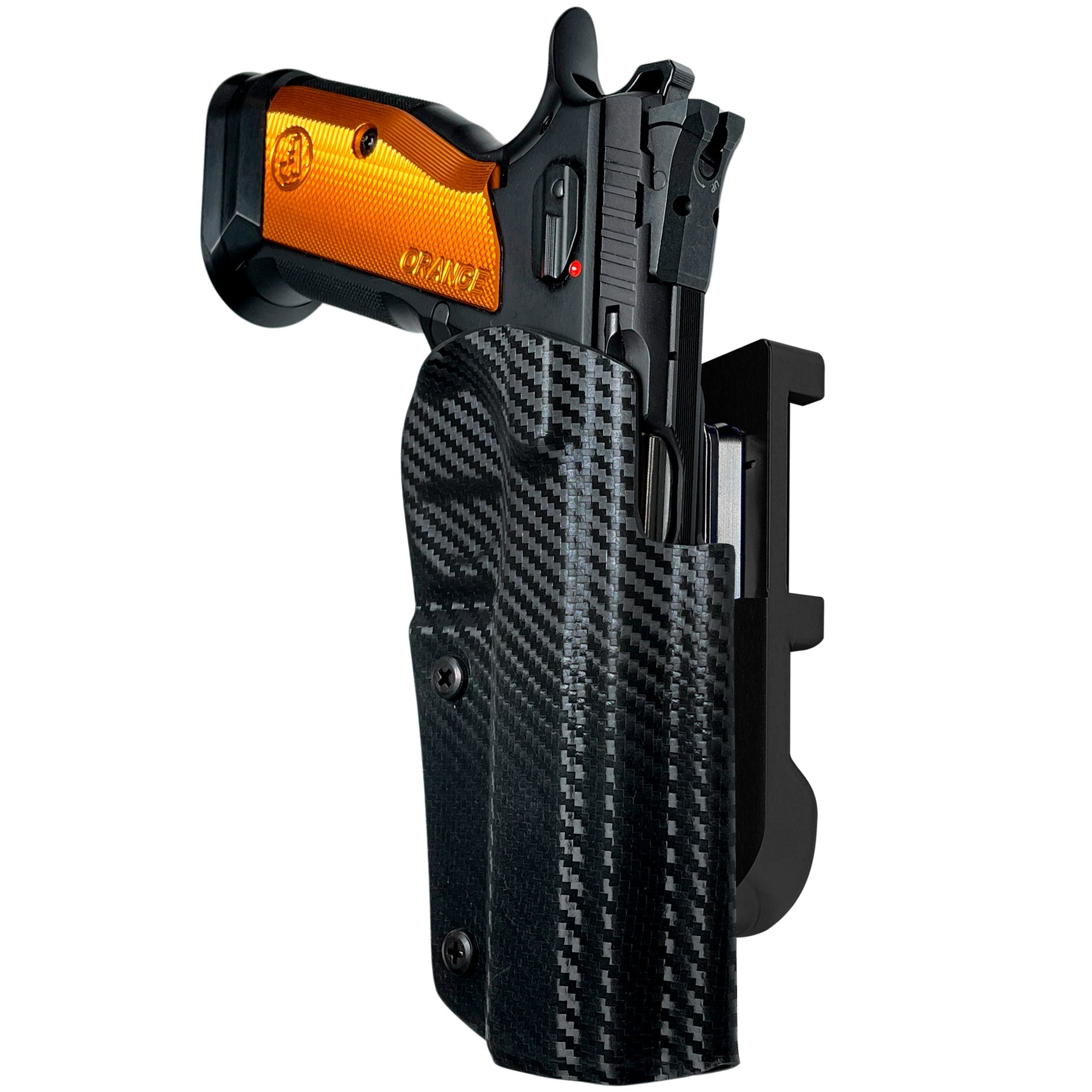 CZ TSO IDPA Quick Mount Holster with Black Belt Attachment, Carbon Fiber Holster Shell