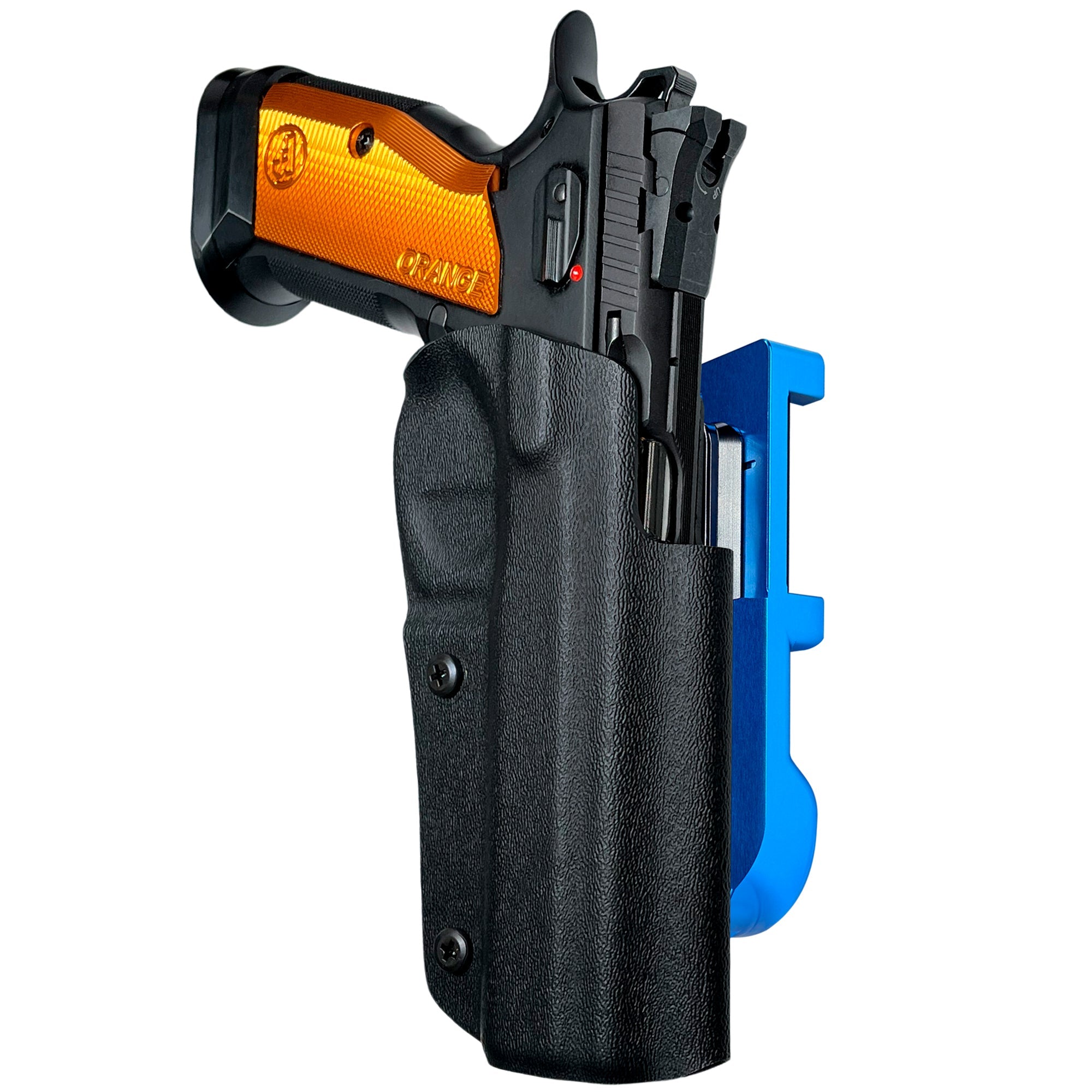 CZ TSO IDPA Quick Mount Holster with Blue Belt Attachment, Black Holster Shell