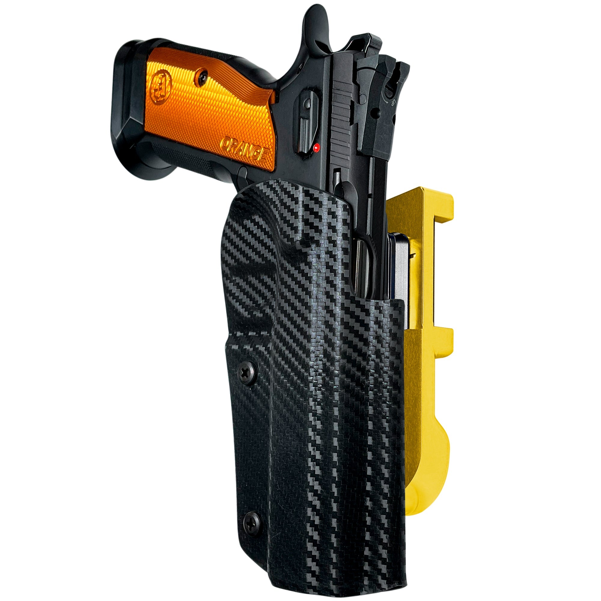 CZ TSO IDPA Quick Mount Holster with 24K Gold Belt Attachment, Carbon Fiber Holster Shell