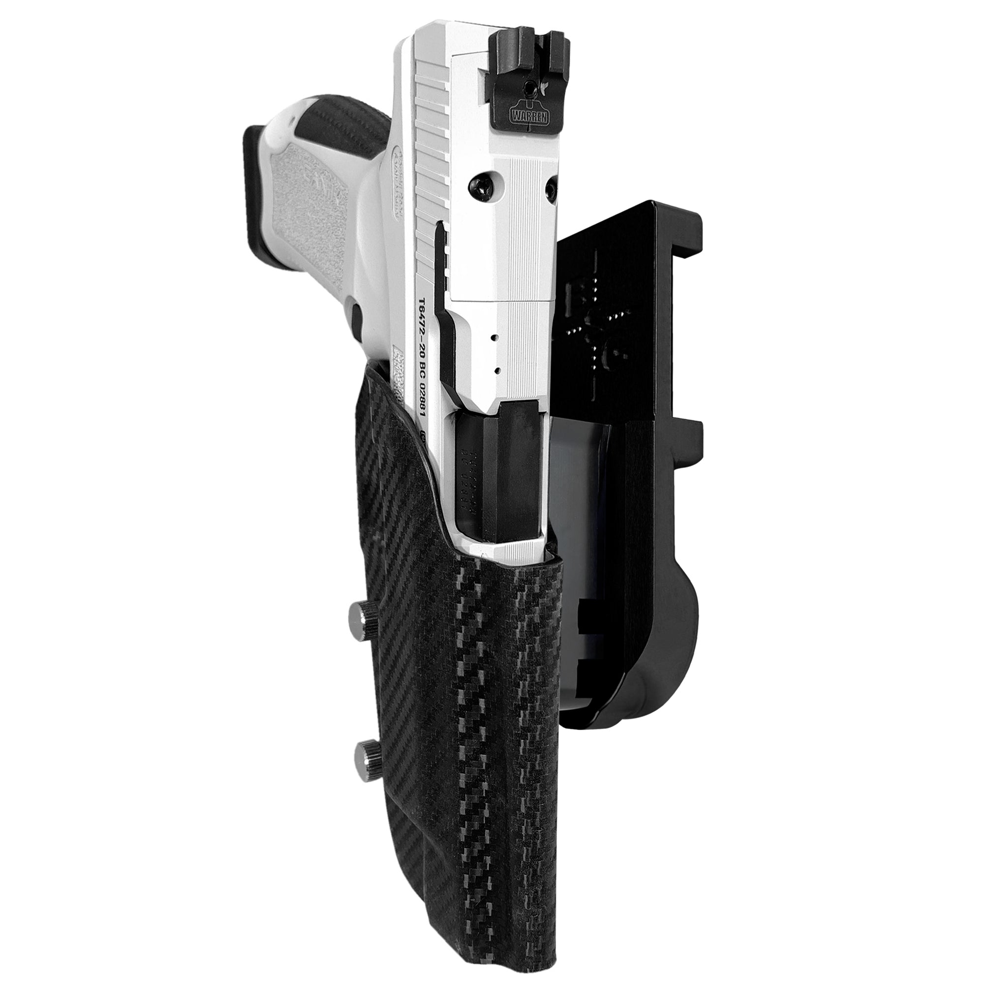 Canik METE SFX IPSC/USPA Quick Mount Holster with Black Belt Attachment, Carbon Fiber Holster Shell