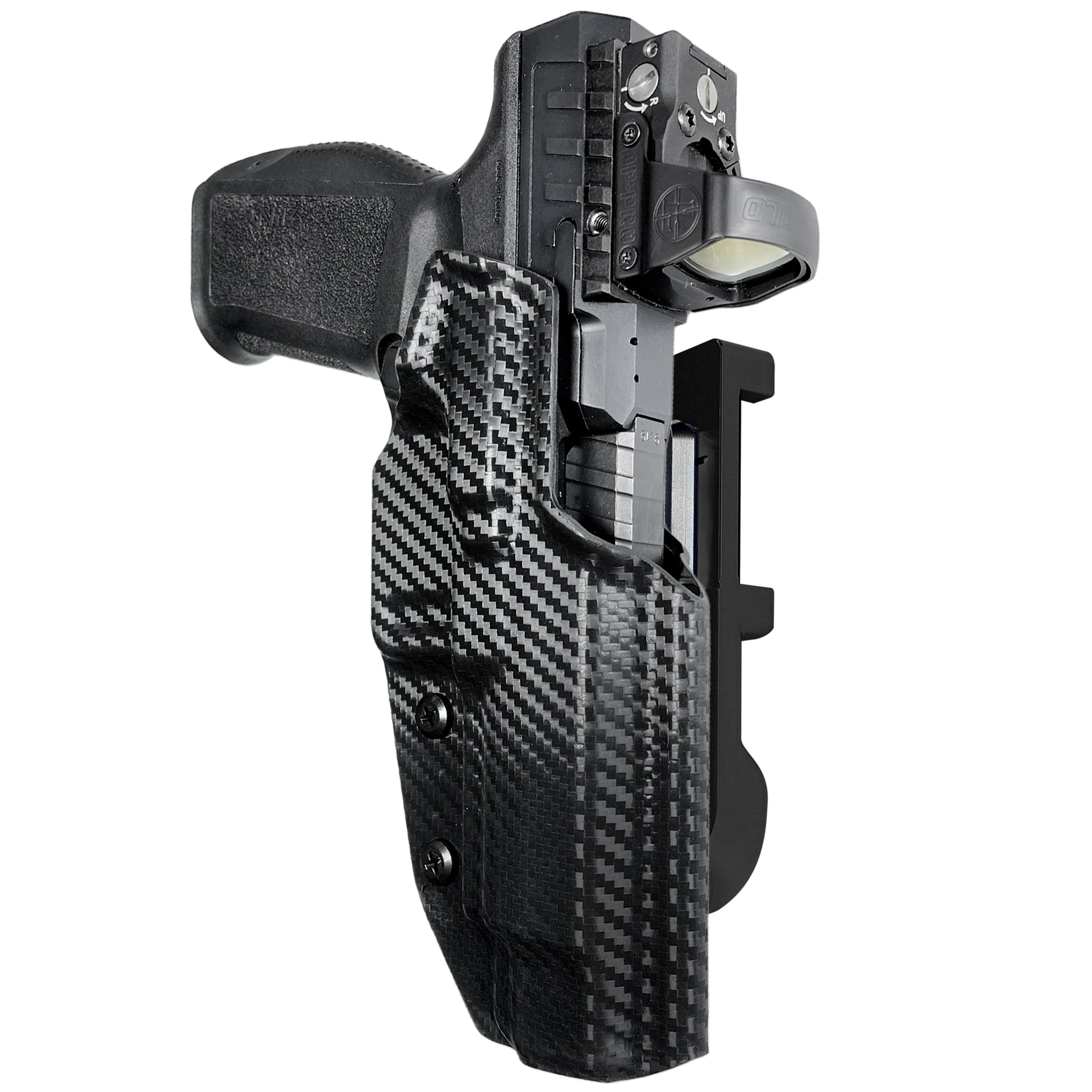 Canik SFx Rival IDPA Quick Mount Holster with Black Belt Attachment, Carbon Fiber Holster Shell