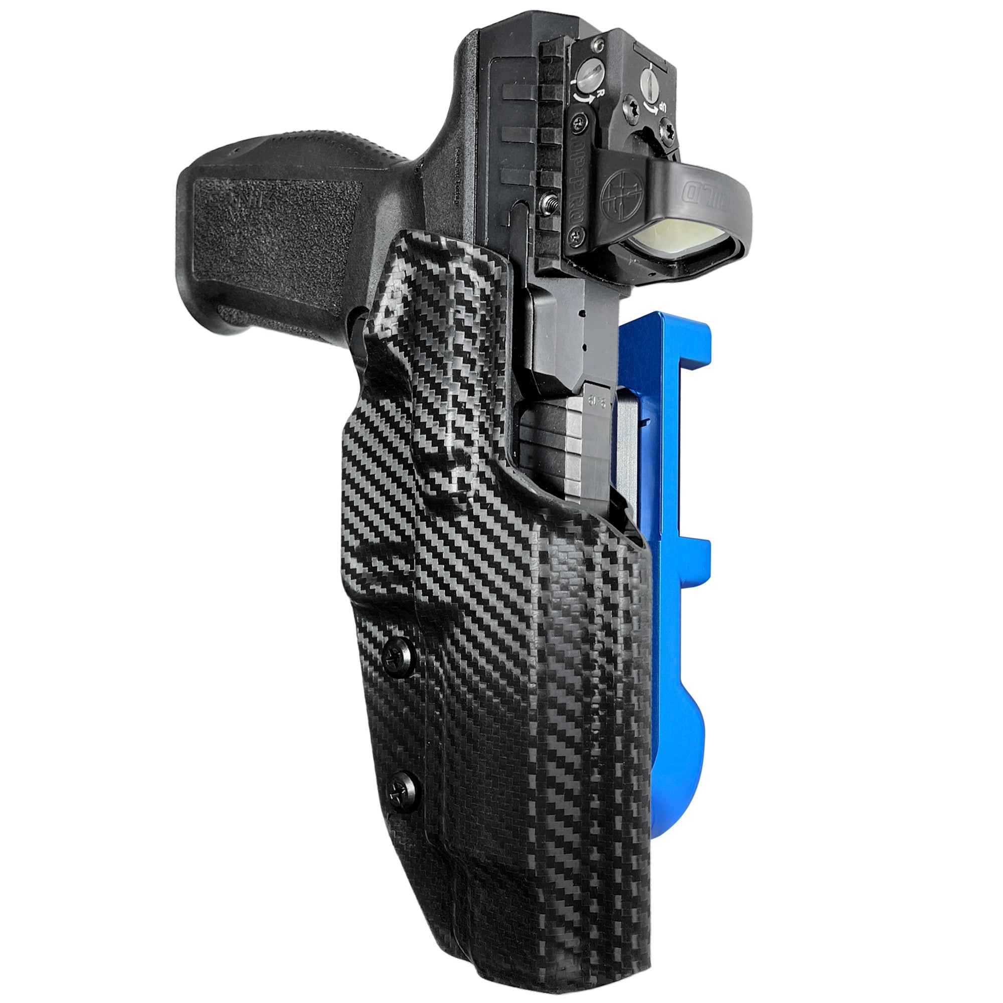Canik SFx Rival IDPA Quick Mount Holster with Blue Belt Attachment, Carbon Fiber Holster Shell