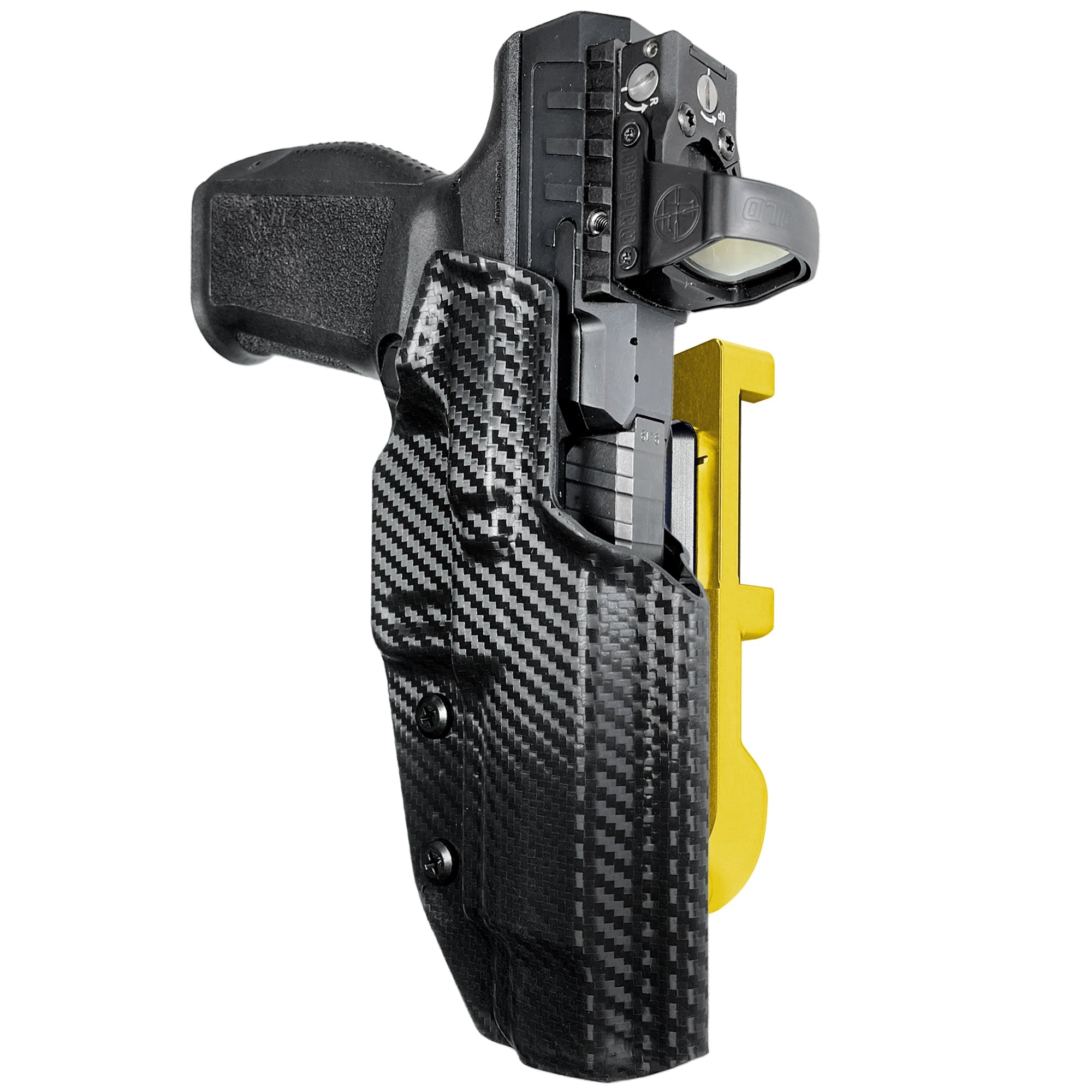 Canik SFx Rival IDPA Quick Mount Holster with 24K Gold Belt Attachment, Carbon Fiber Holster Shell