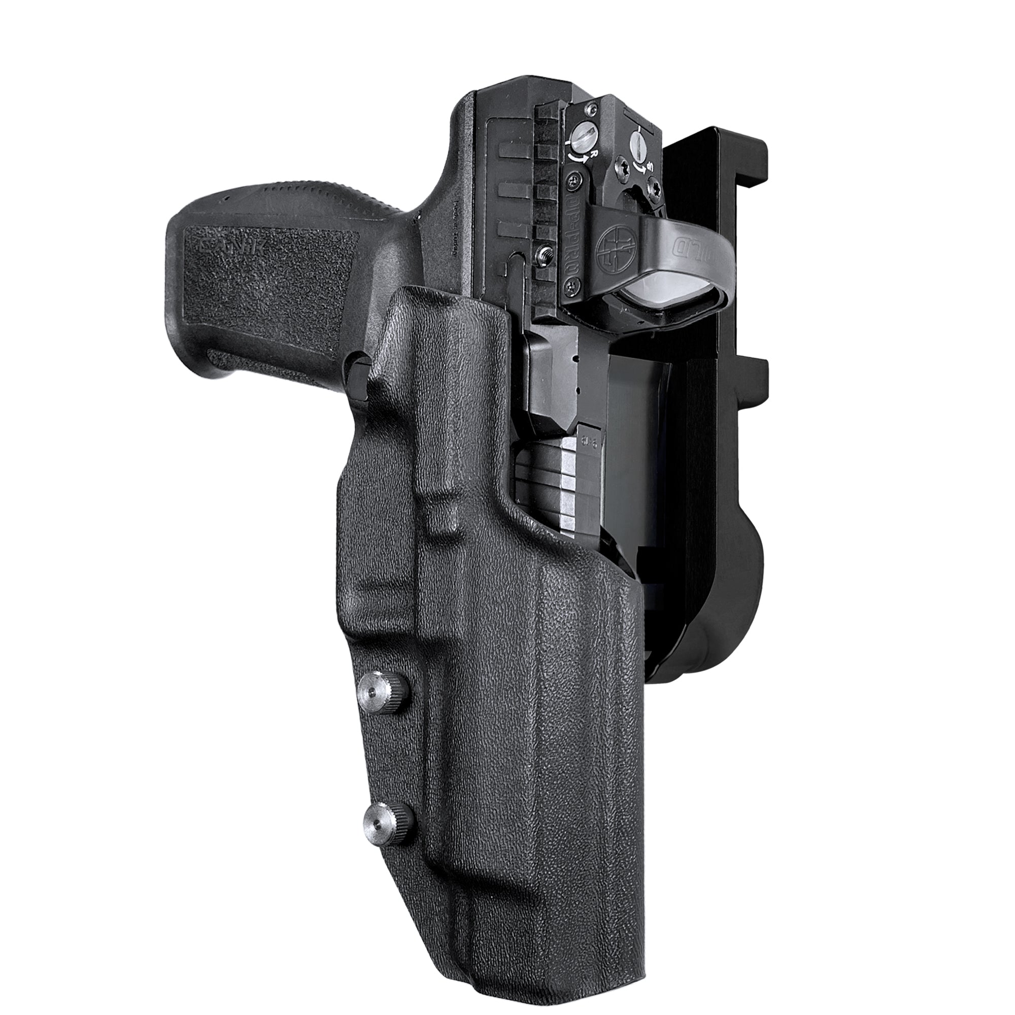 Canik SFx Rival IPSC/USPA Quick Mount Holster with Black Belt Attachment, Black Holster Shell