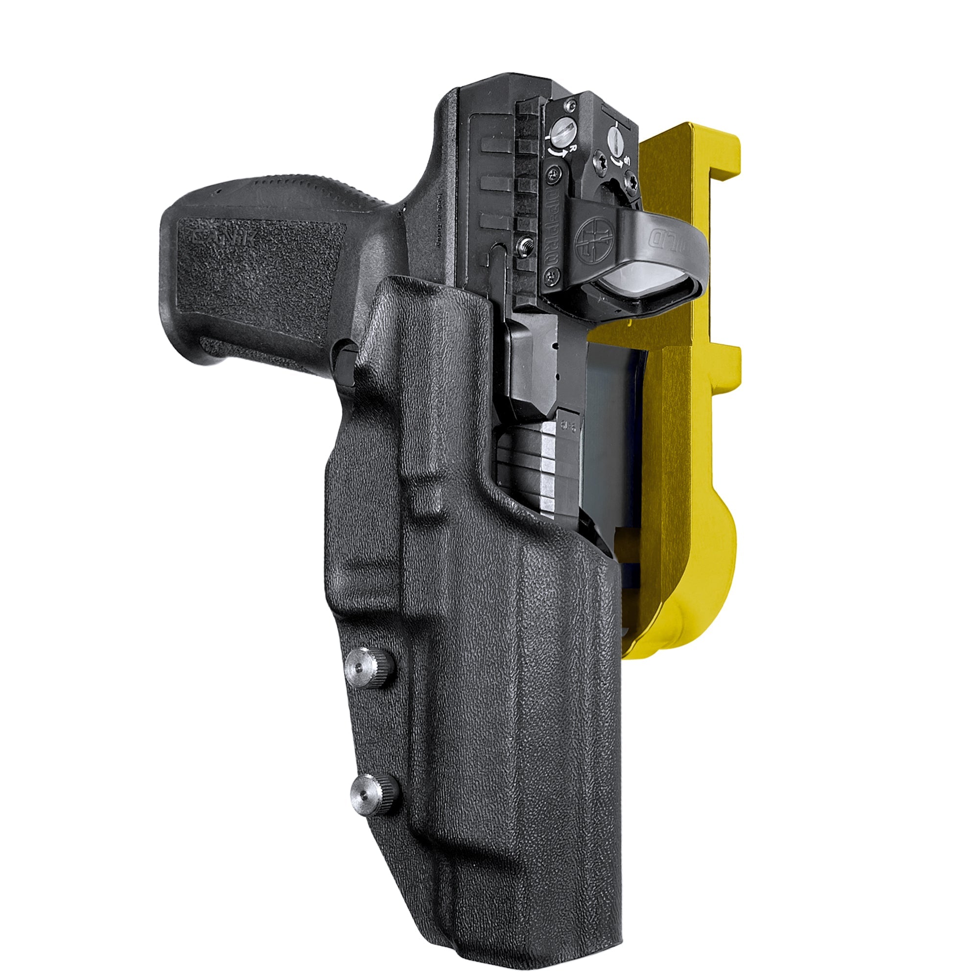 Canik SFx Rival IPSC/USPA Quick Mount Holster with 24K Gold Belt Attachment, Black Holster Shell