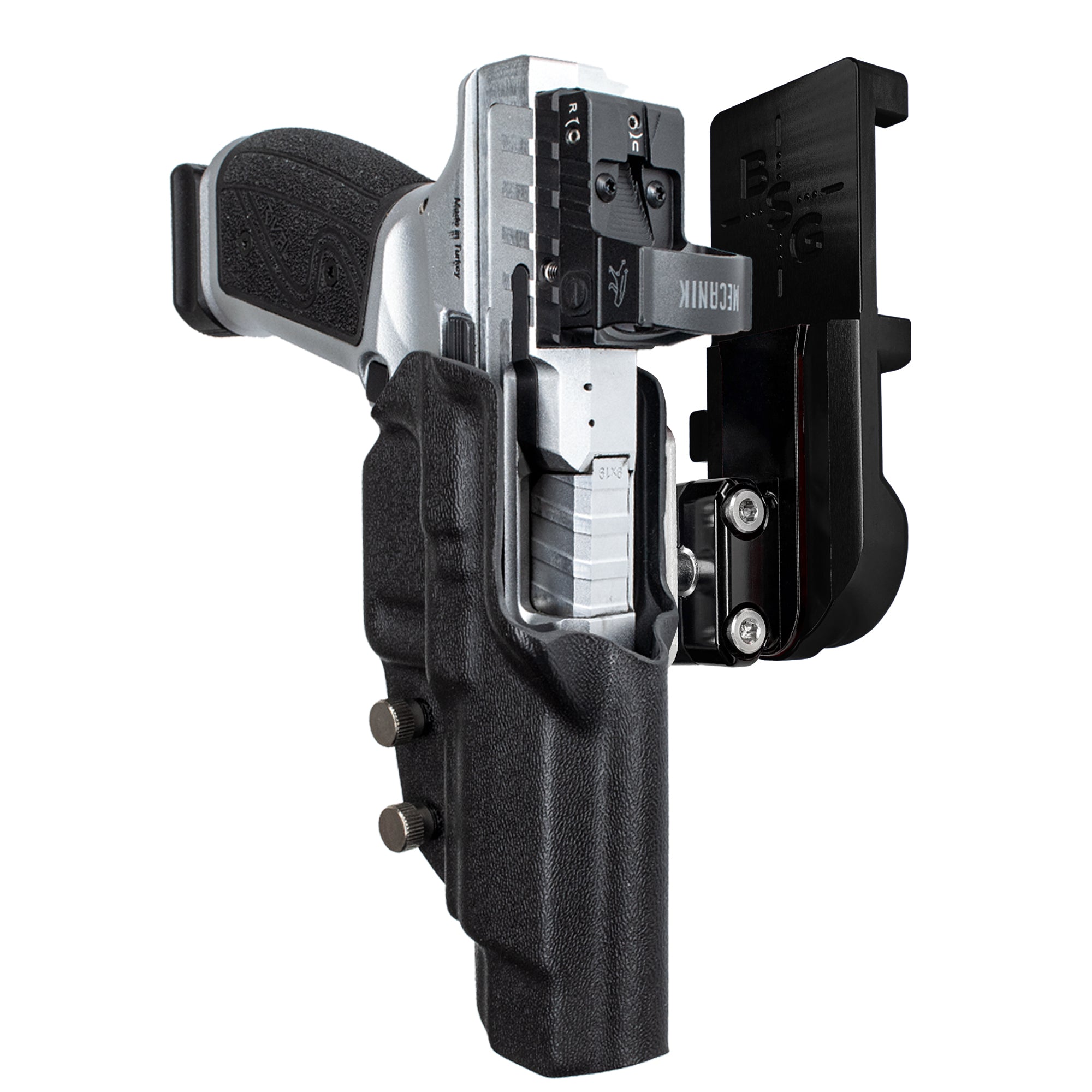 Canik Rival-S IPSC/USPA Quick Mount Ball Joint Holster with Black Belt Attachment, Black Holster Shell
