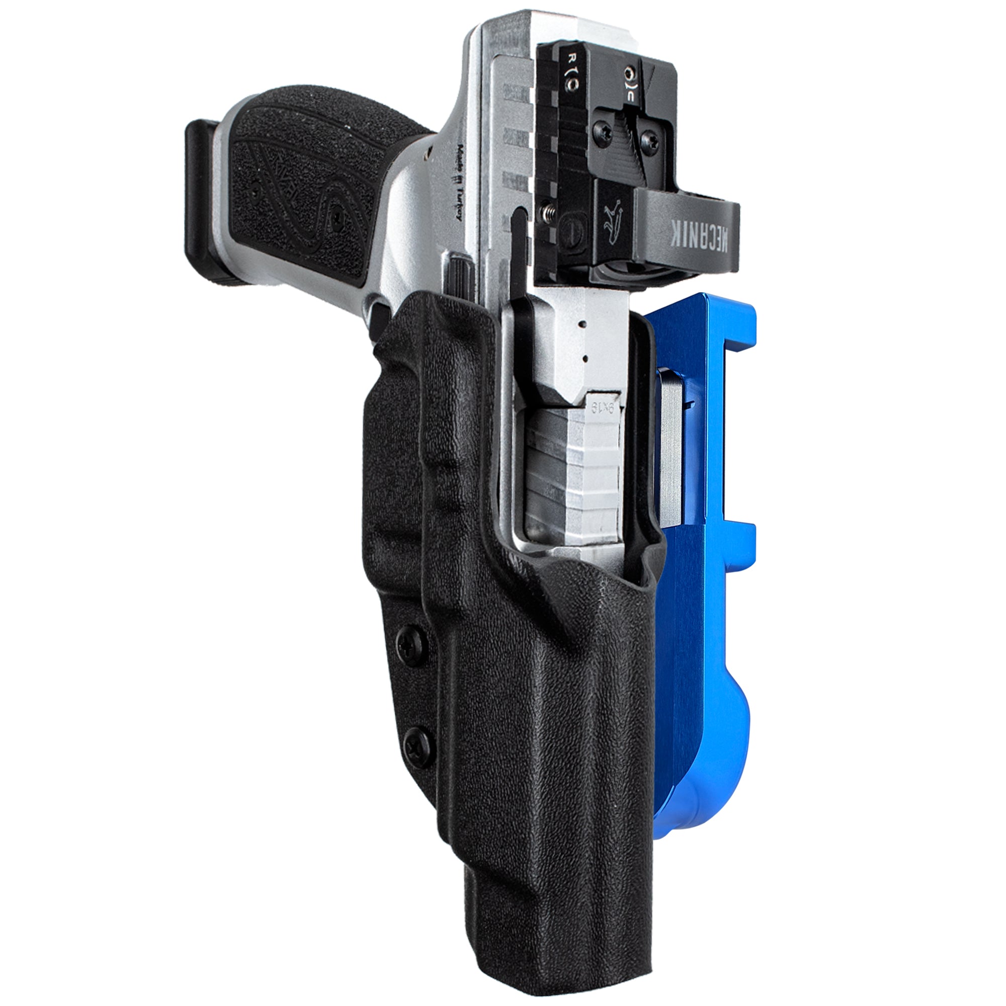 Canik Rival-S IDPA Quick Mount Holster with Blue Belt Attachment, Black Holster Shell