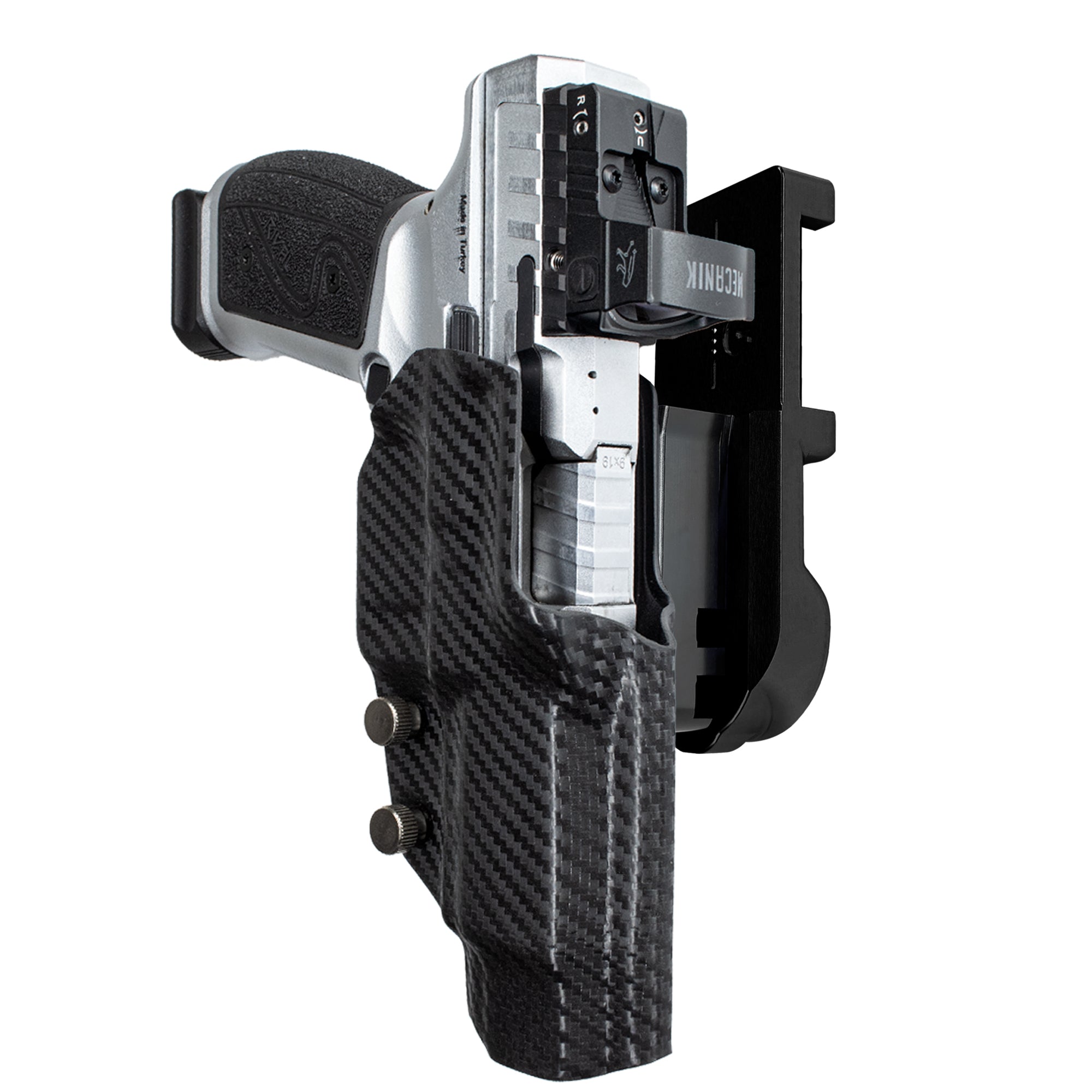 Canik Rival-S IPSC/USPA Quick Mount Holster with Black Belt Attachment, Carbon Fiber Holster Shell