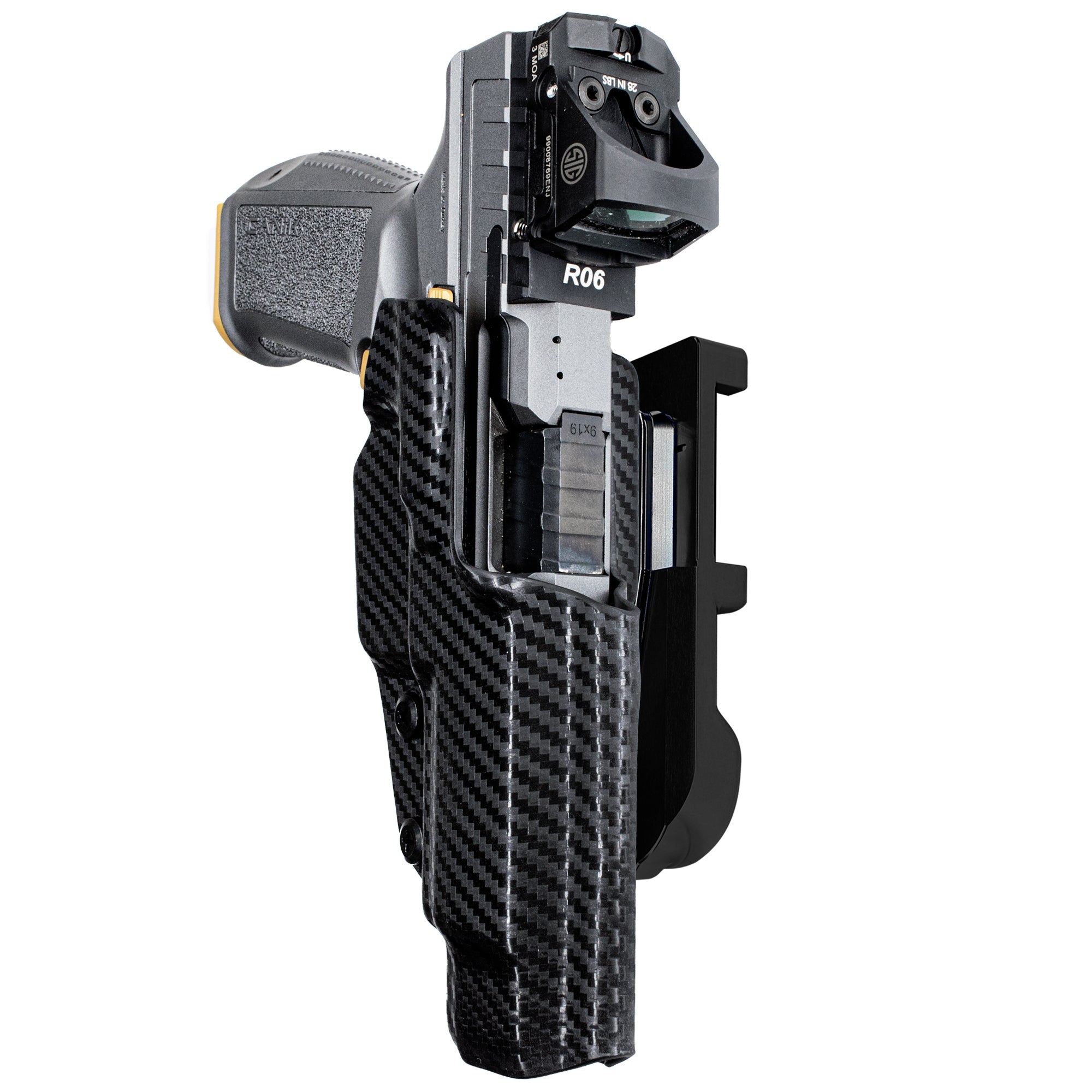 Rival w Align Tactical  IDPA Quick Mount Holster with Black Belt Attachment, Carbon Fiber Holster Shell