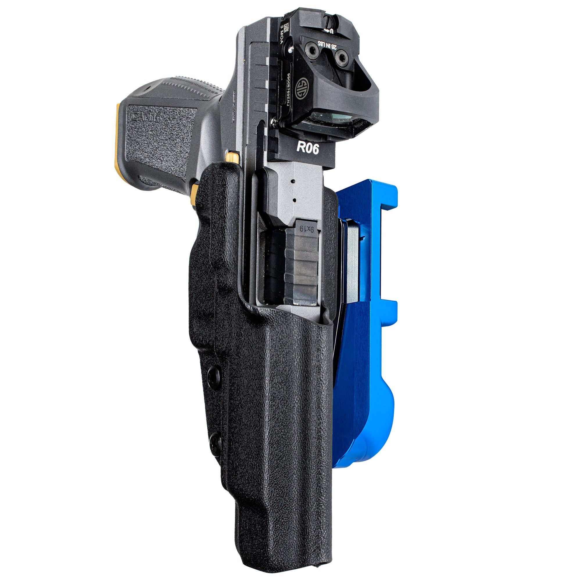 Rival w Align Tactical  IDPA Quick Mount Holster with Blue Belt Attachment, Black Holster Shell