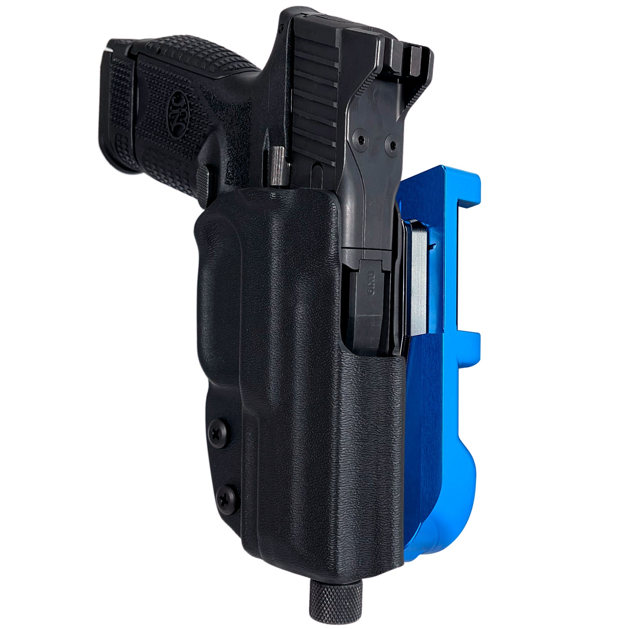 FN 509 Compact IDPA Quick Mount Holster with Blue Belt Attachment, Black Holster Shell