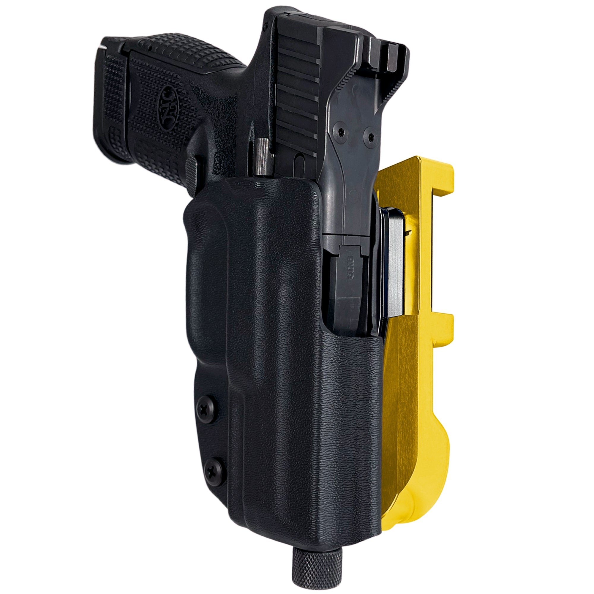FN 509 Compact IDPA Quick Mount Holster with 24K Gold Belt Attachment, Black Holster Shell