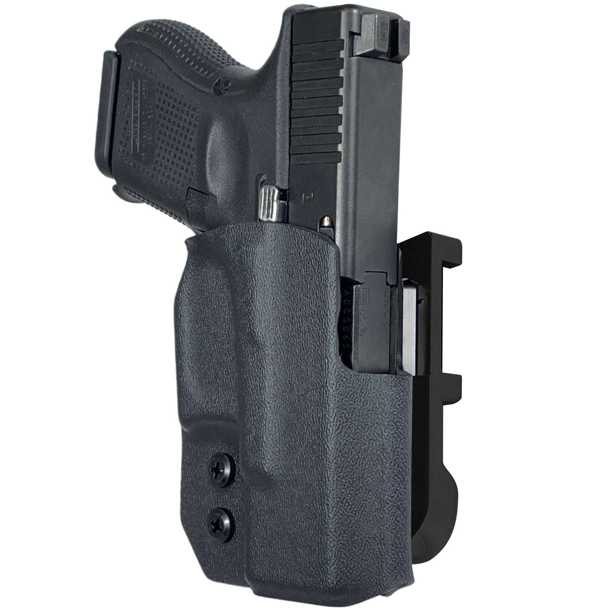 Glock 26, 27, 33 IDPA Quick Mount Holster with Black Belt Attachment, Black Holster Shell