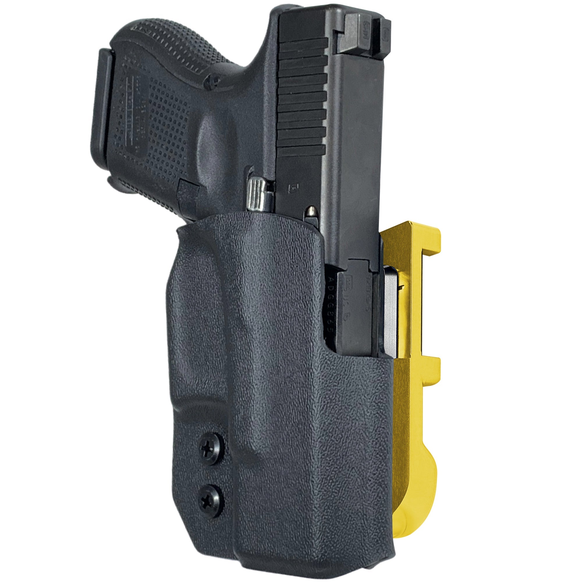 Glock 26, 27, 33 IDPA Quick Mount Holster with 24K Gold Belt Attachment, Black Holster Shell