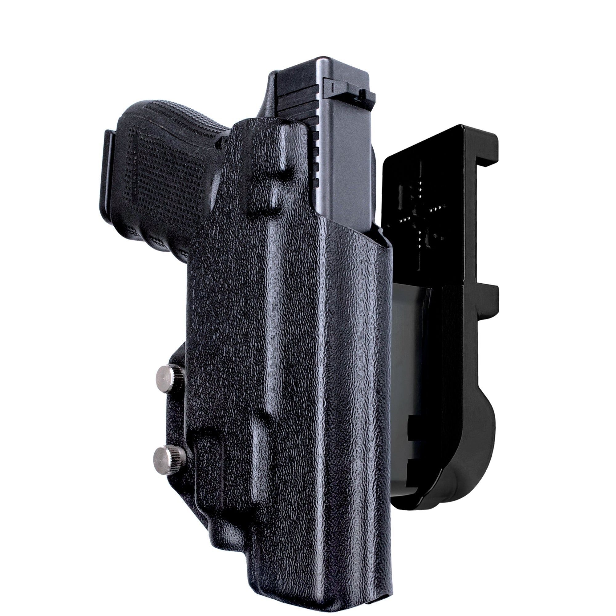 Glock 17 (Gen 4) w/ TLR-7/8 IPSC/USPA Quick Mount Holster with Black Belt Attachment, Black Holster Shell