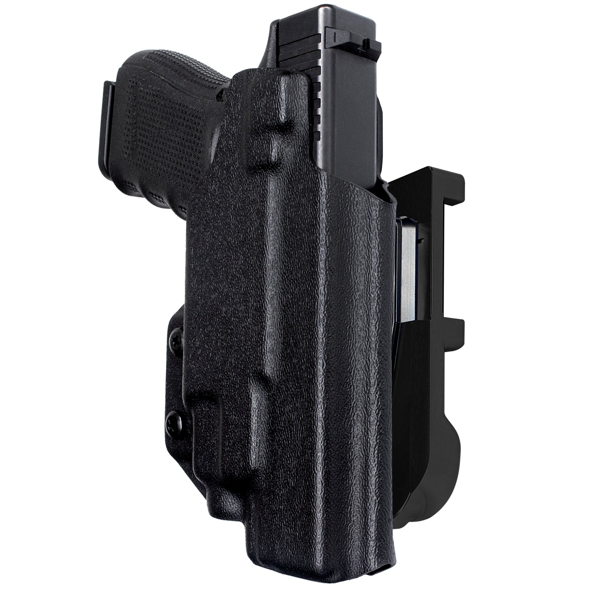 Glock 17 (Gen 4) w/ TLR-7/8 IDPA Quick Mount Holster with Black Belt Attachment, Black Holster Shell