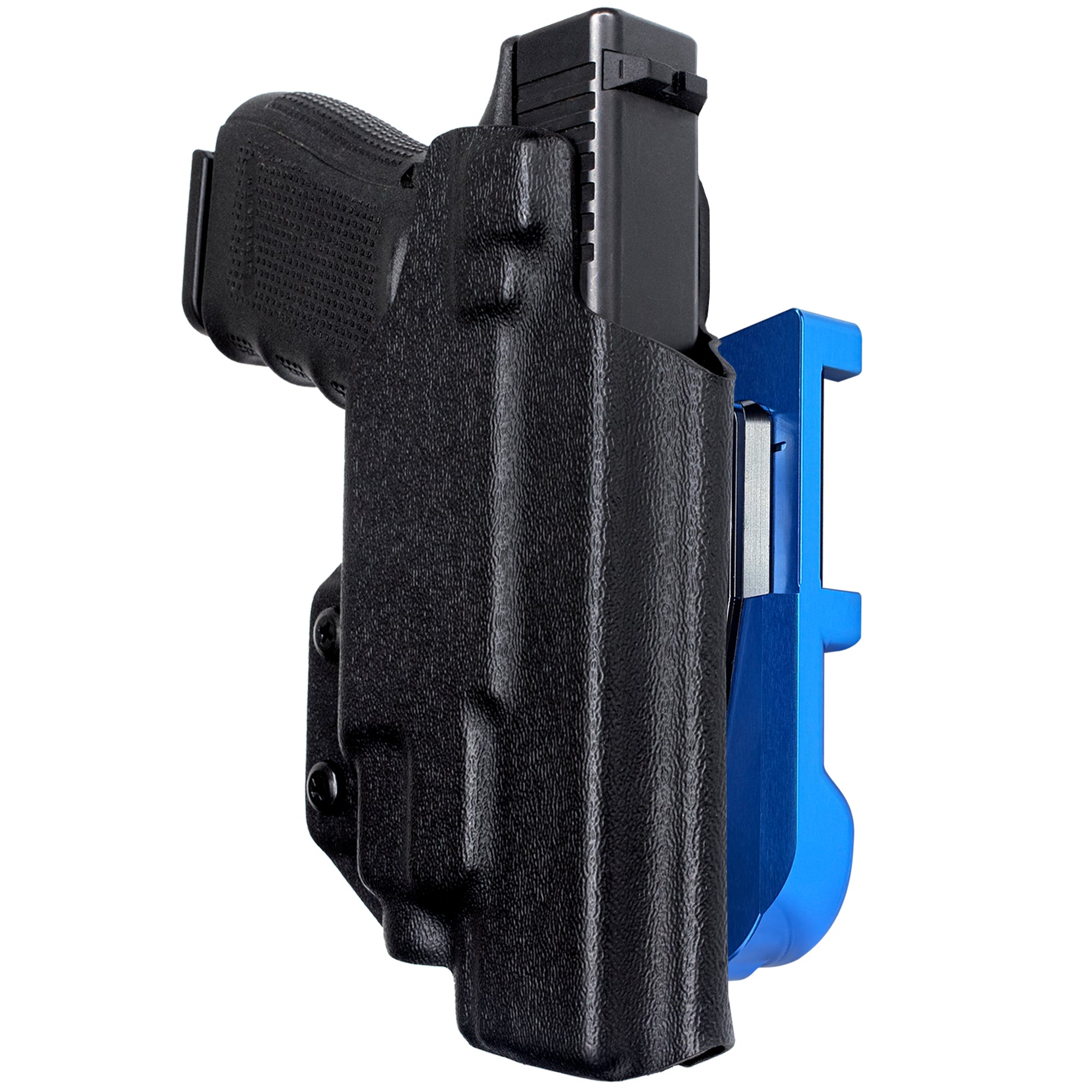 Glock 17 (Gen 4) w/ TLR-7/8 IDPA Quick Mount Holster with Blue Belt Attachment, Black Holster Shell
