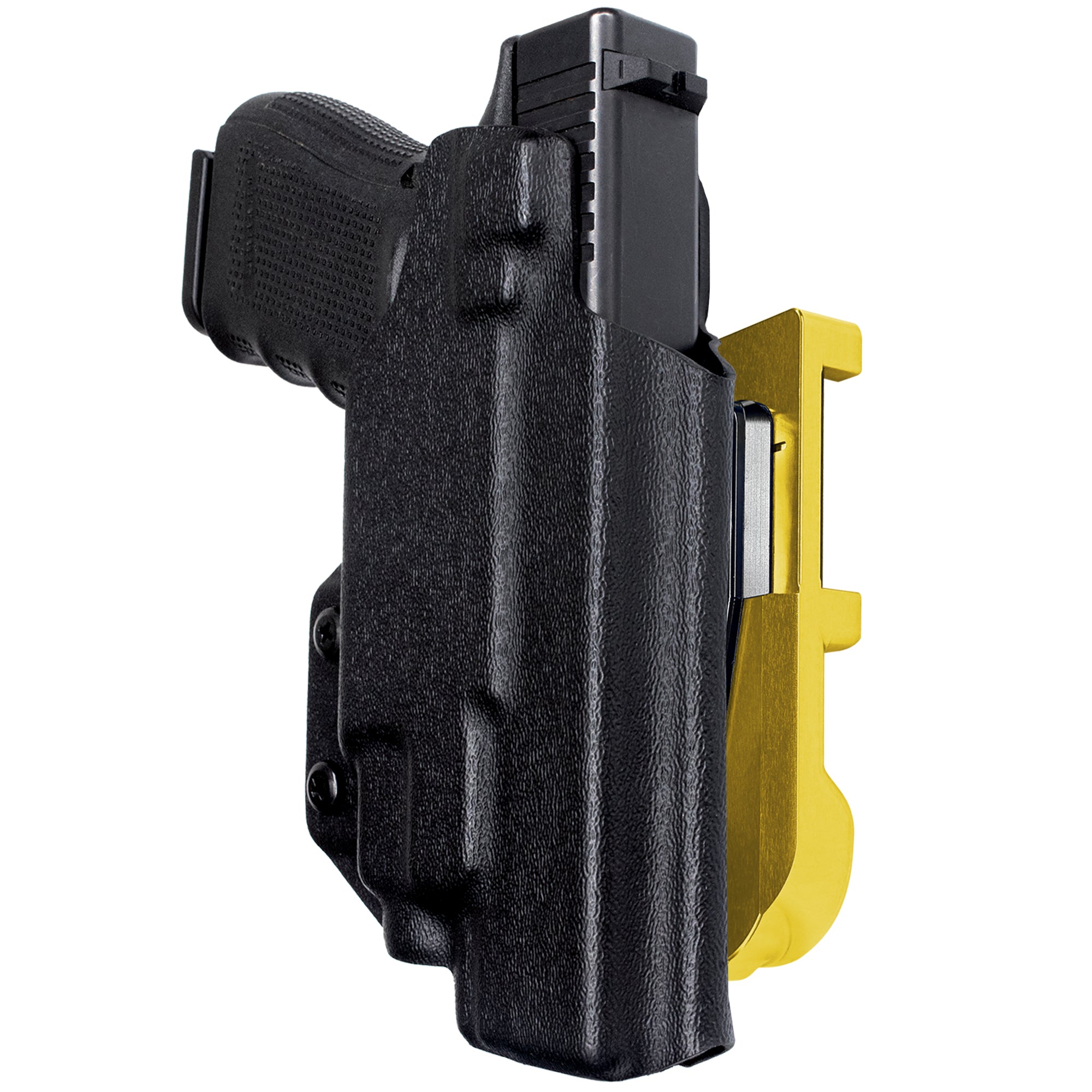 Glock 17 (Gen 4) w/ TLR-7/8 IDPA Quick Mount Holster with 24K Gold Belt Attachment, Black Holster Shell