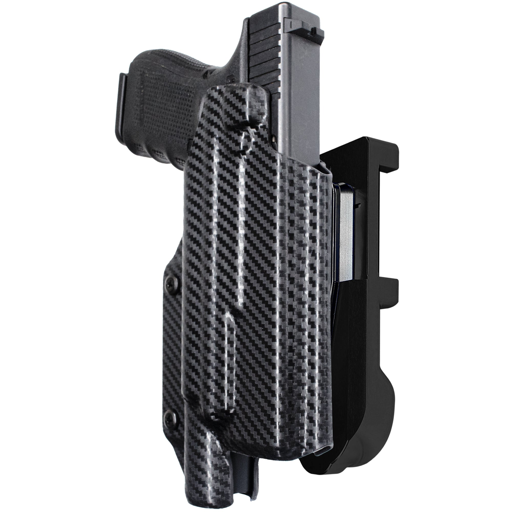 Glock 17 w/ X300U-A IDPA Quick Mount Holster with Black Belt Attachment, Carbon Fiber Holster Shell