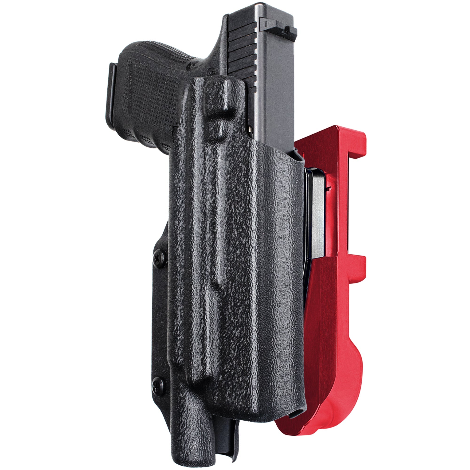 Glock 17 w/ X300U-A IDPA Quick Mount Holster with Red Belt Attachment, Black Holster Shell
