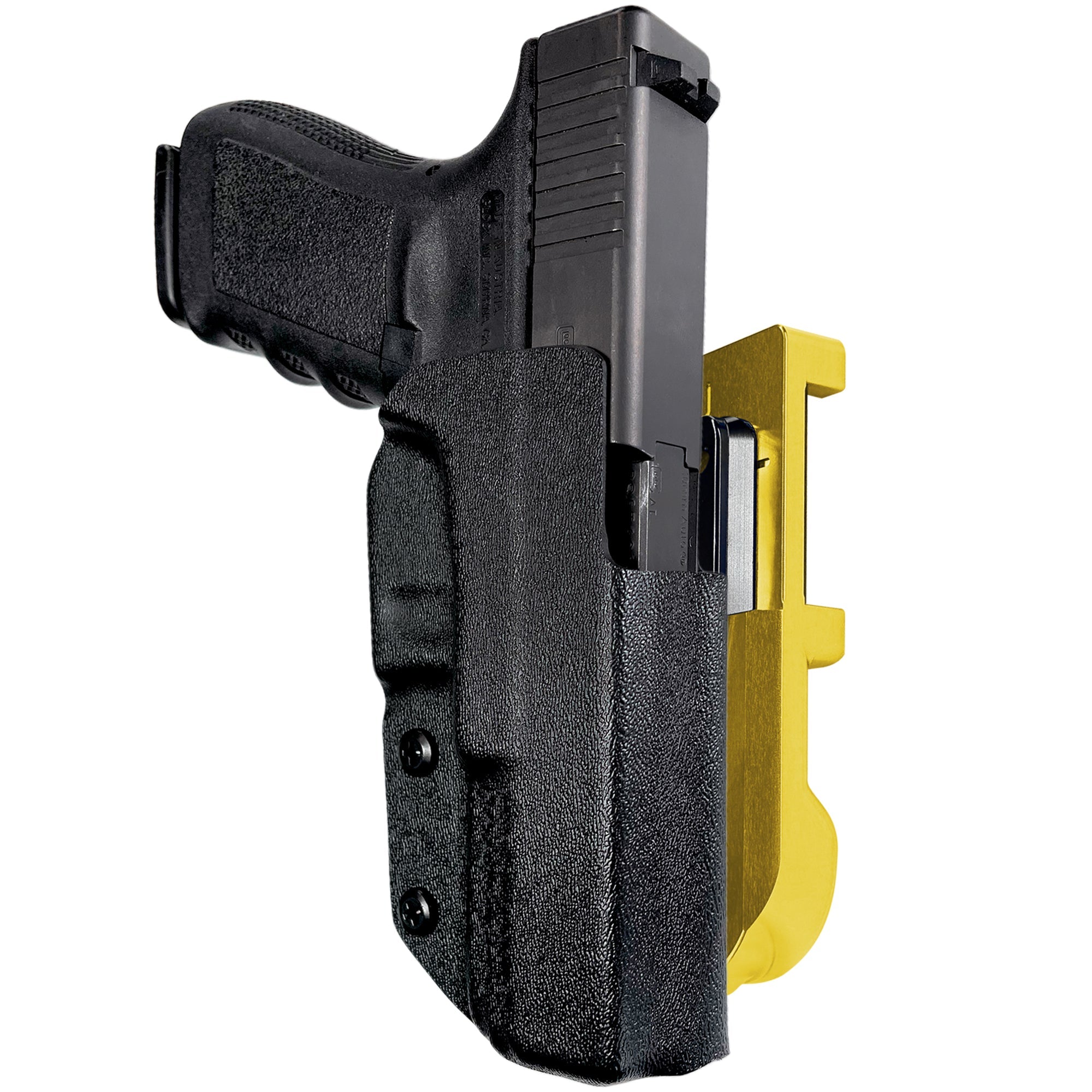 Glock 20, 21 Gen4 IDPA Quick Mount Holster with 24K Gold Belt Attachment, Black Holster Shell