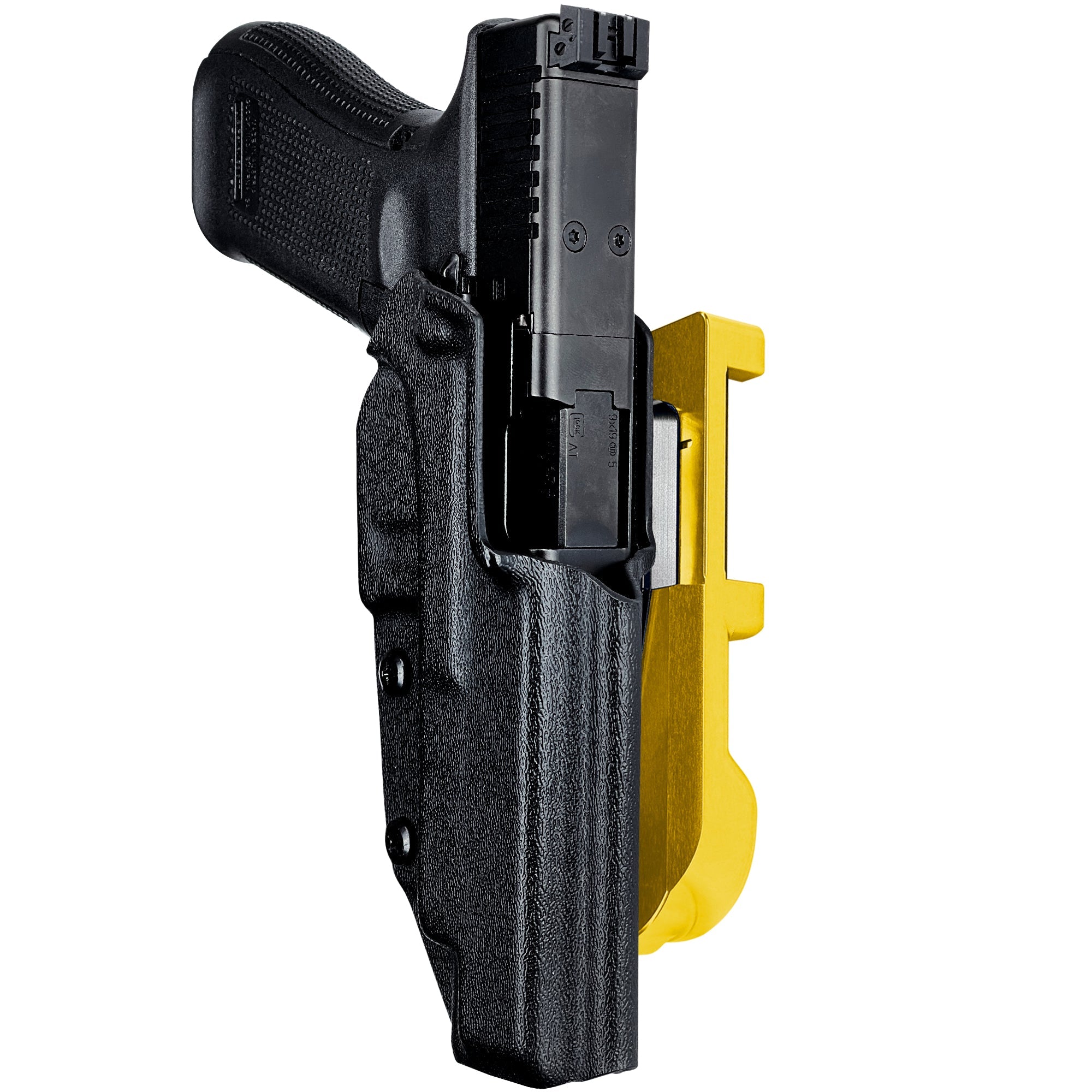 Glock 34 w/ Align Tactical IDPA Quick Mount Holster with 24K Gold Belt Attachment, Black Holster Shell